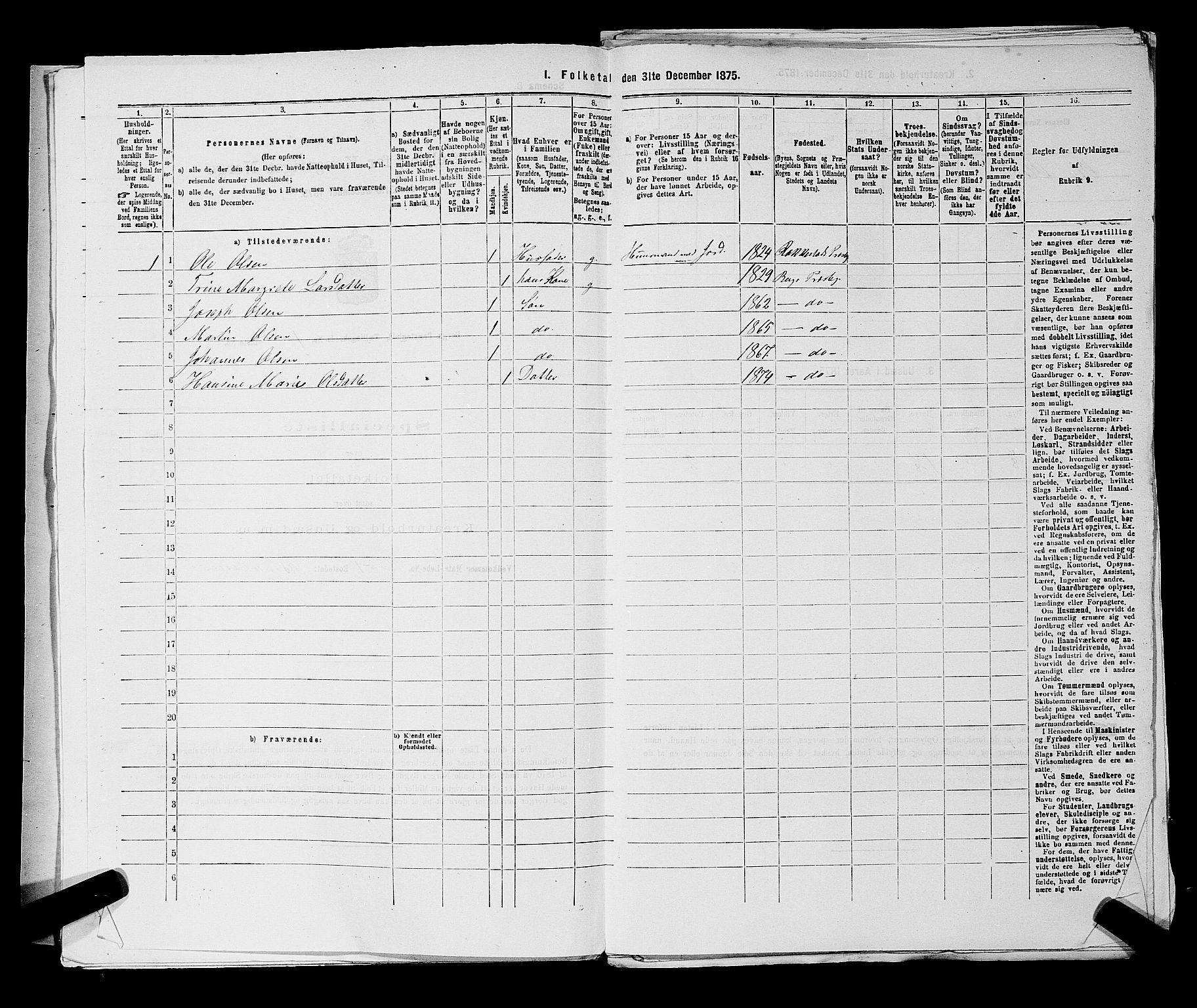 RA, 1875 census for 0116P Berg, 1875, p. 41
