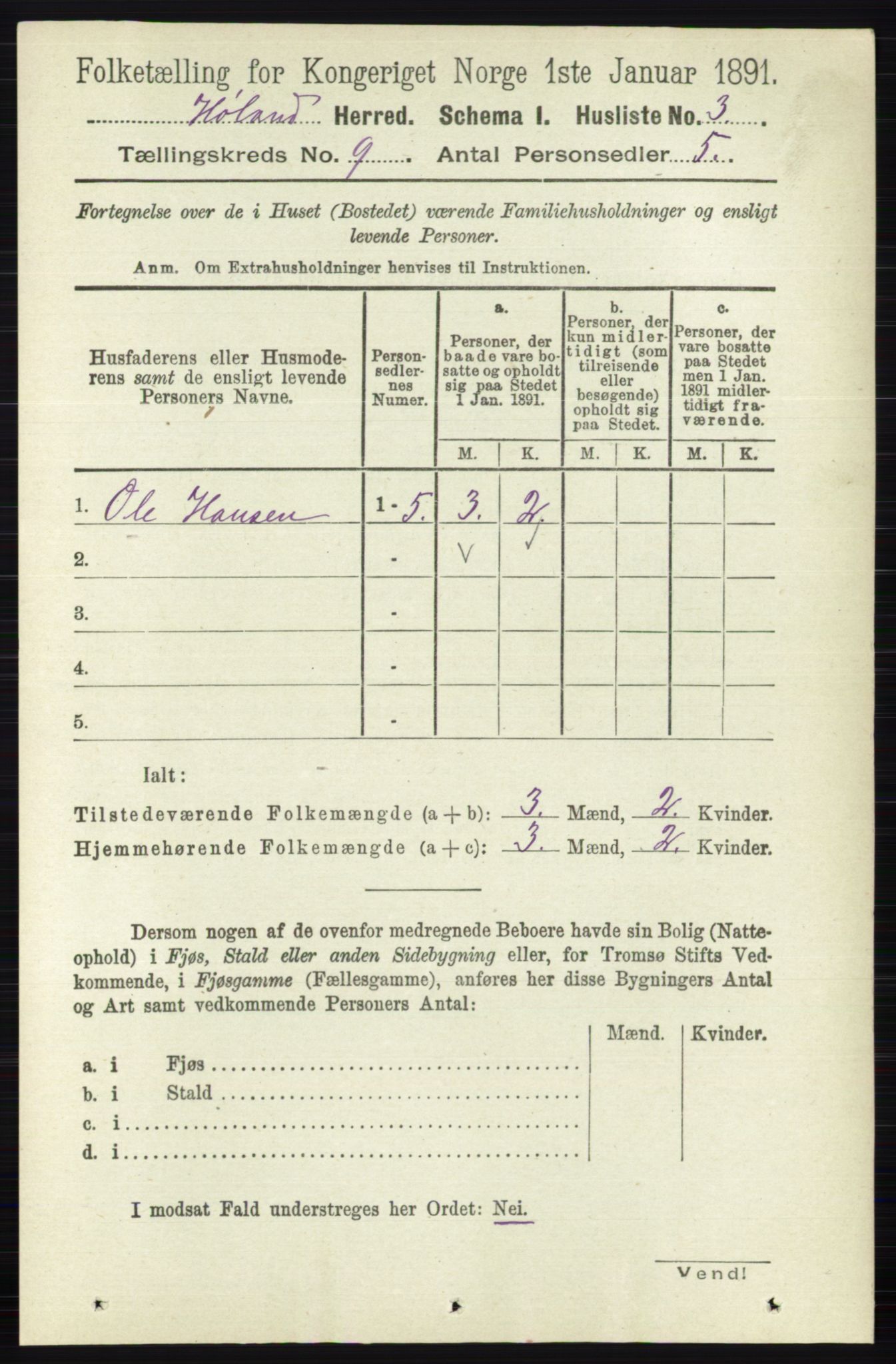 RA, 1891 census for 0221 Høland, 1891, p. 6092