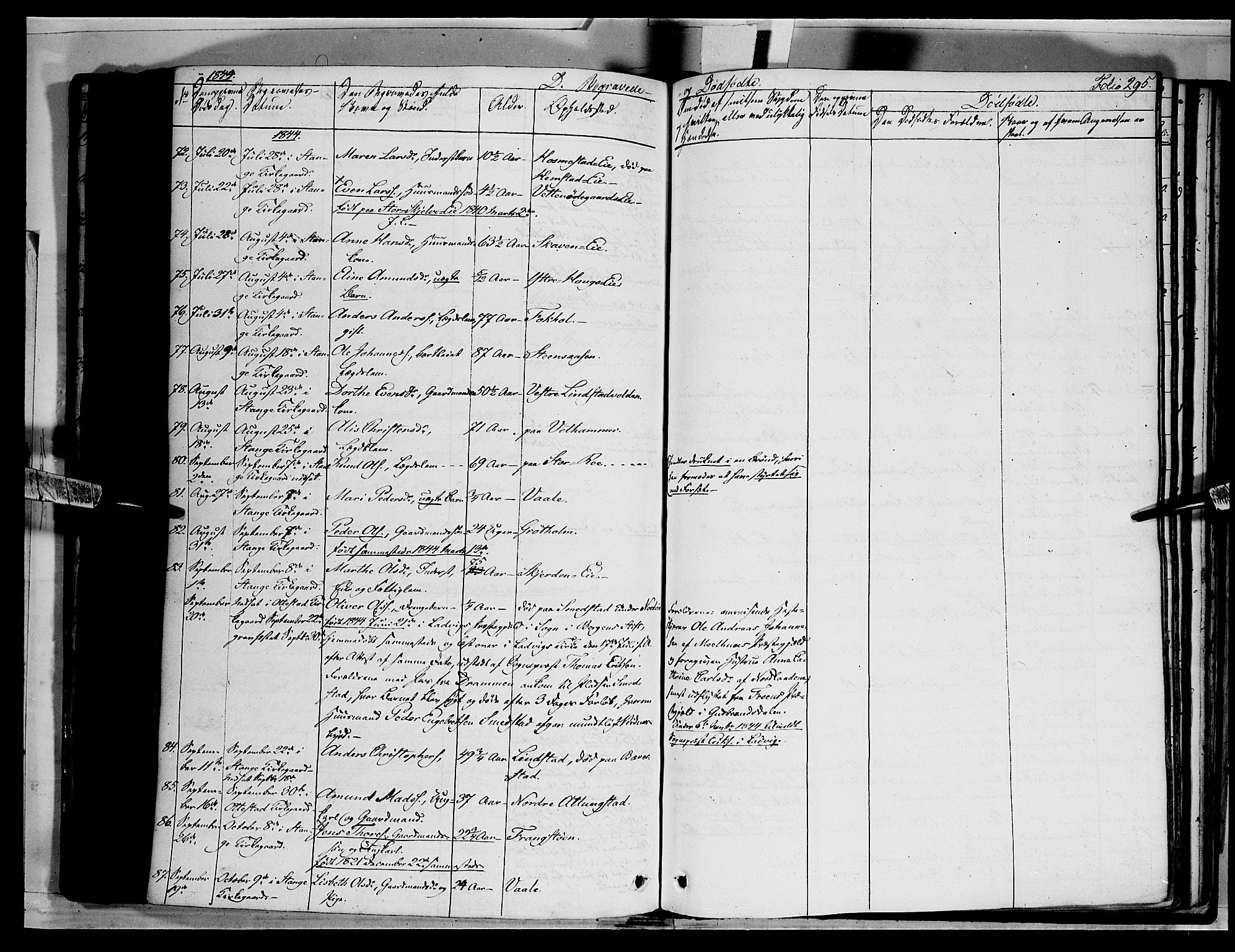 Stange prestekontor, AV/SAH-PREST-002/K/L0010: Parish register (official) no. 10, 1835-1845, p. 295