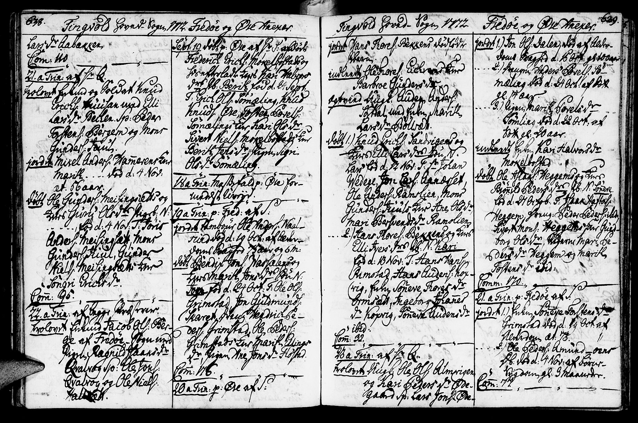 Ministerialprotokoller, klokkerbøker og fødselsregistre - Møre og Romsdal, SAT/A-1454/586/L0979: Parish register (official) no. 586A05, 1751-1776, p. 638-639