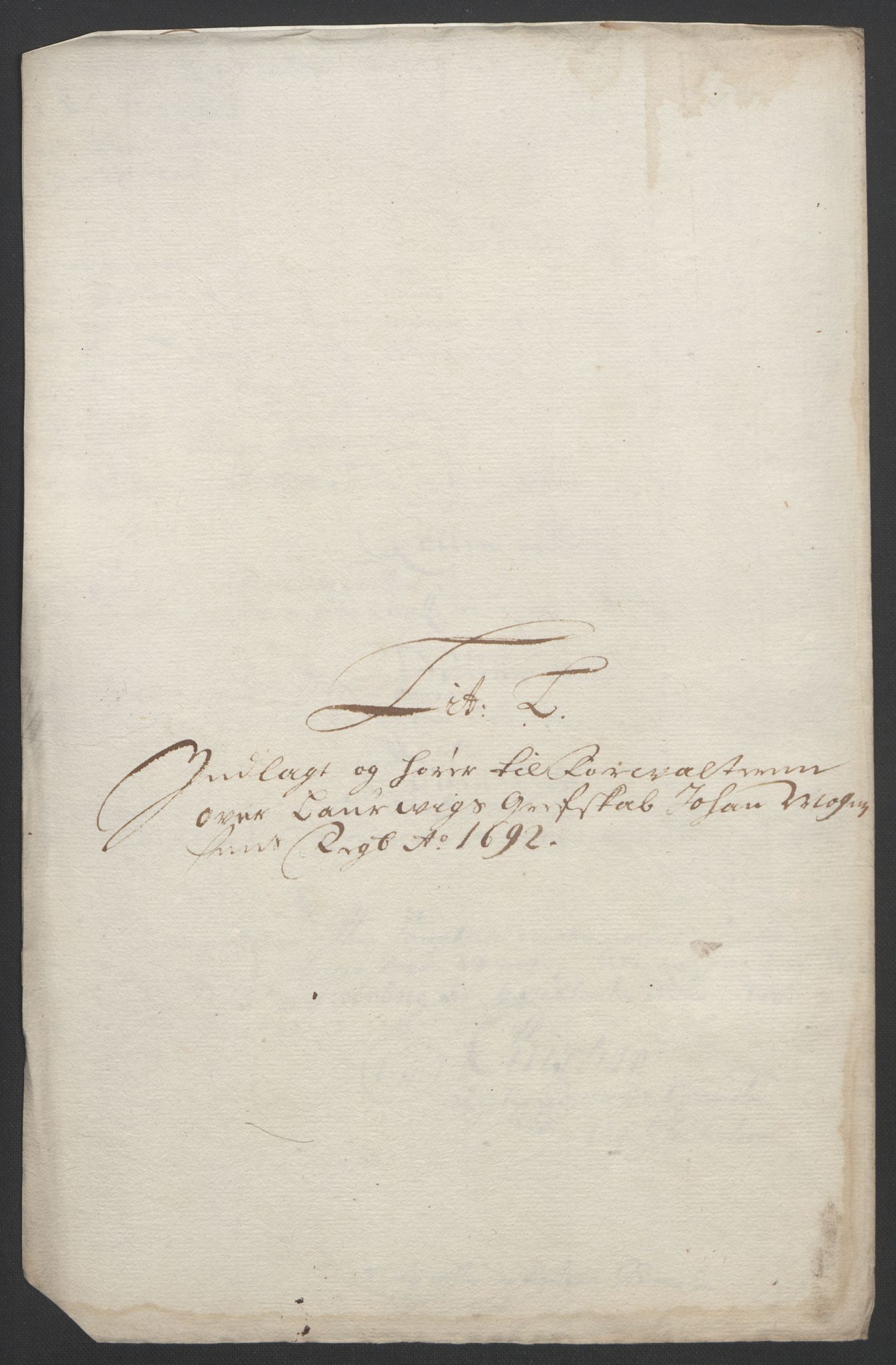 Rentekammeret inntil 1814, Reviderte regnskaper, Fogderegnskap, AV/RA-EA-4092/R33/L1973: Fogderegnskap Larvik grevskap, 1692, p. 145