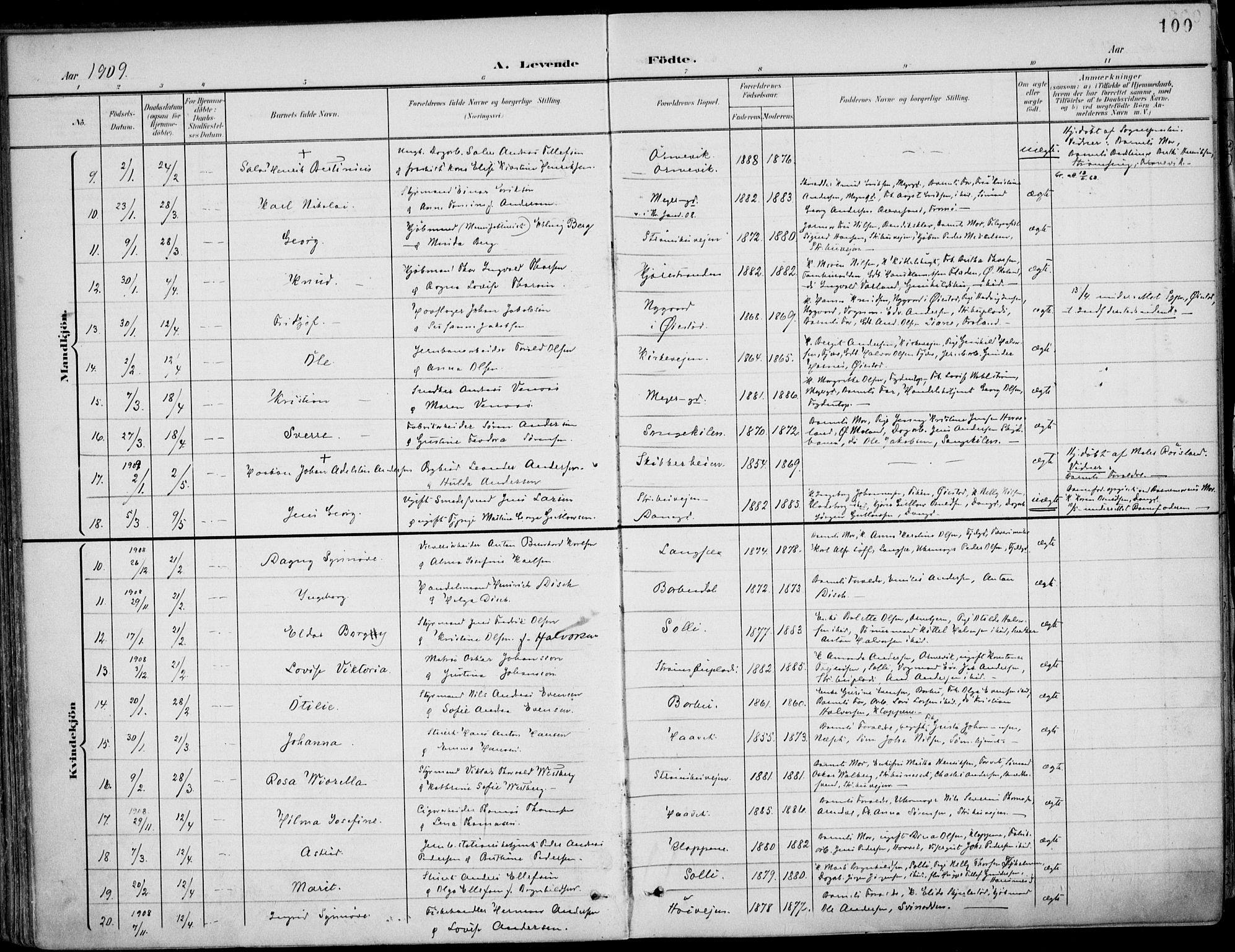 Barbu sokneprestkontor, AV/SAK-1111-0003/F/Fa/L0005: Parish register (official) no. A 5, 1899-1909, p. 100