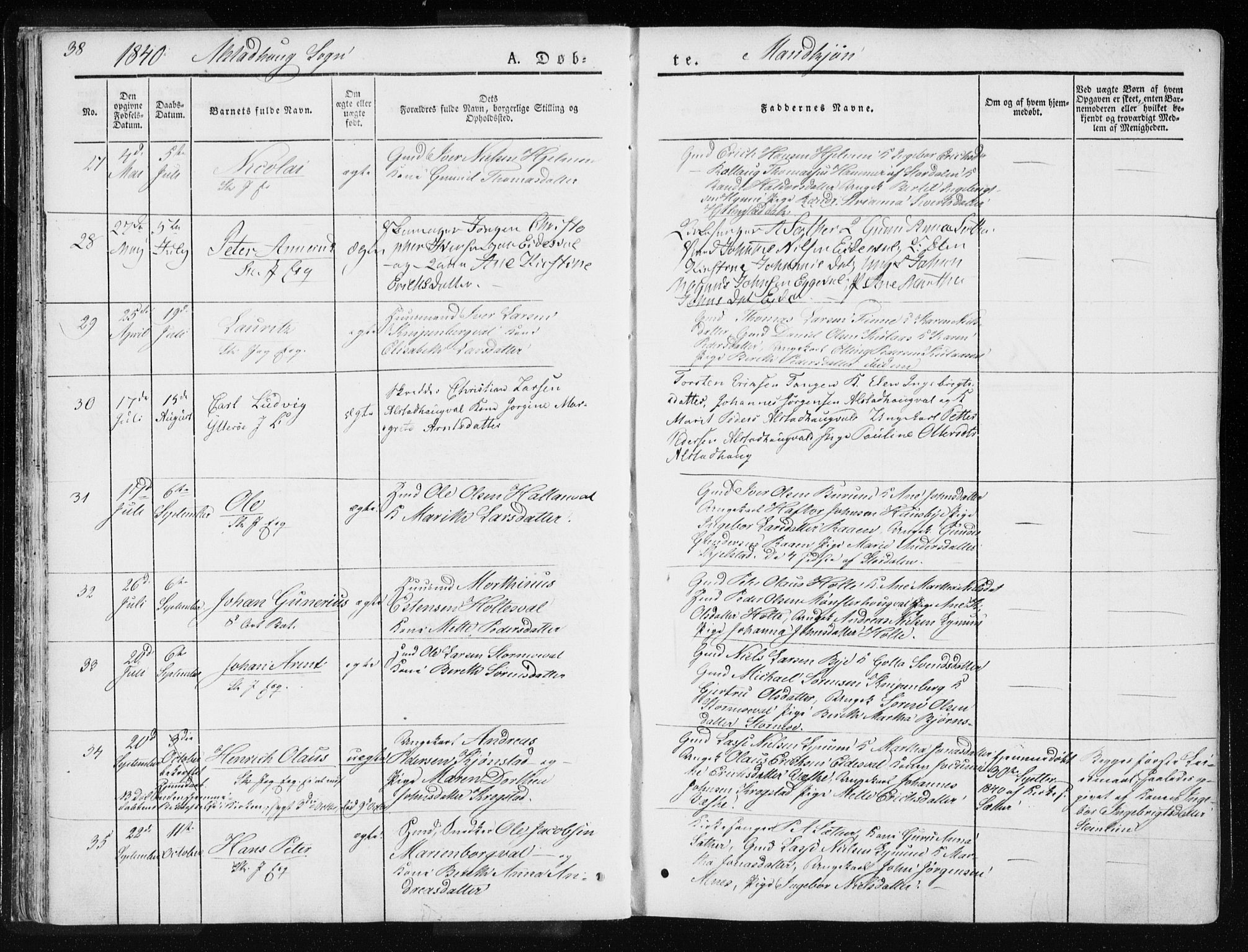 Ministerialprotokoller, klokkerbøker og fødselsregistre - Nord-Trøndelag, SAT/A-1458/717/L0154: Parish register (official) no. 717A06 /1, 1836-1849, p. 38