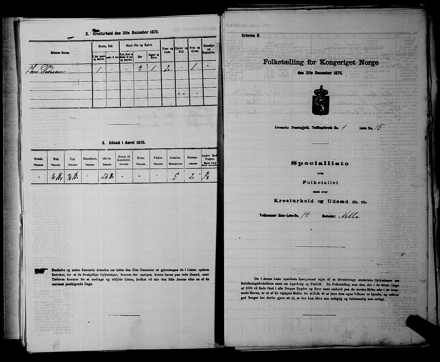 RA, 1875 census for 0118P Aremark, 1875, p. 39