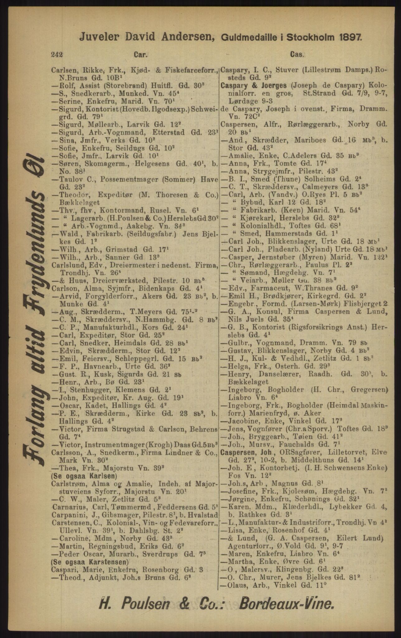 Kristiania/Oslo adressebok, PUBL/-, 1902, p. 242