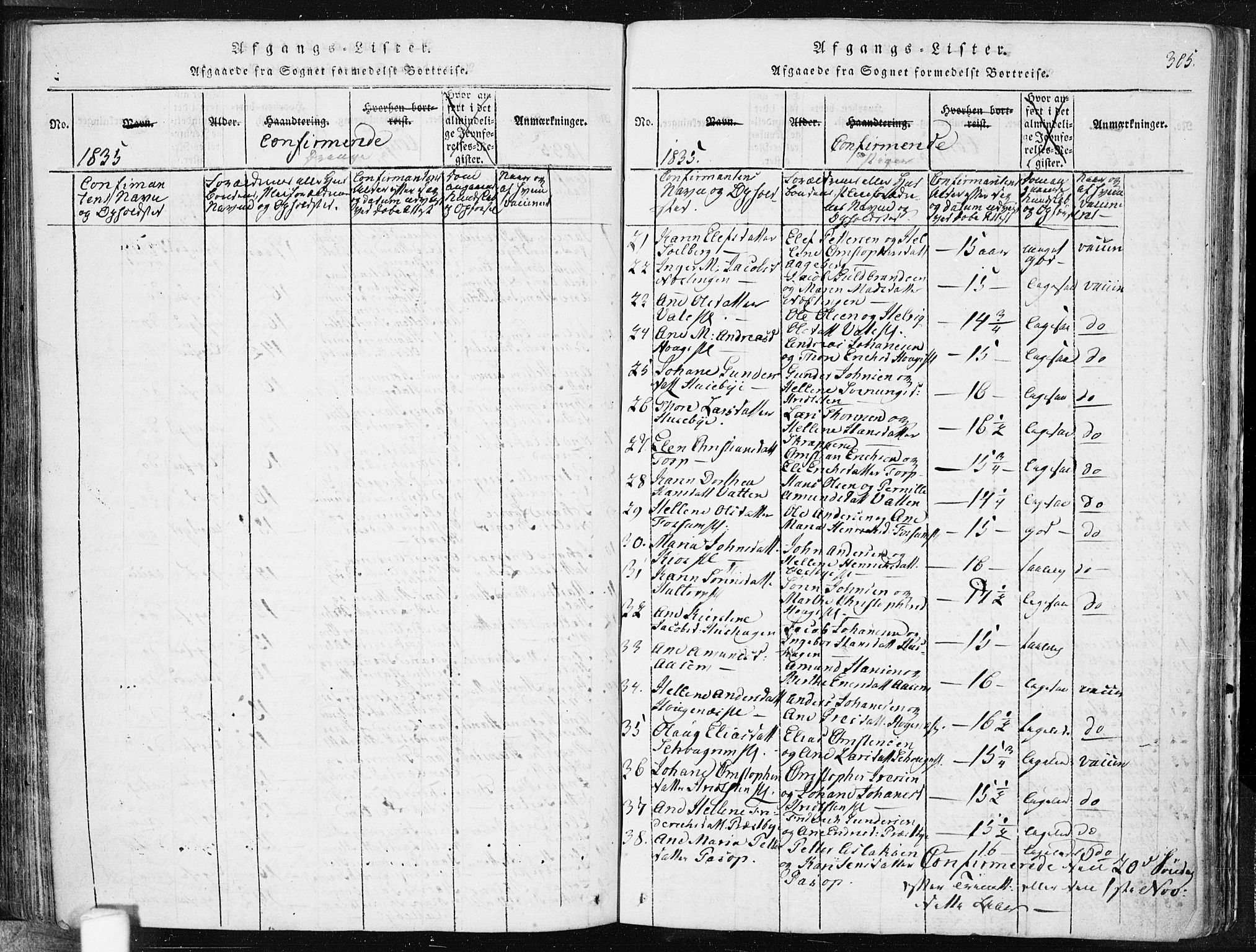 Spydeberg prestekontor Kirkebøker, SAO/A-10924/F/Fa/L0004: Parish register (official) no. I 4, 1814-1841, p. 305