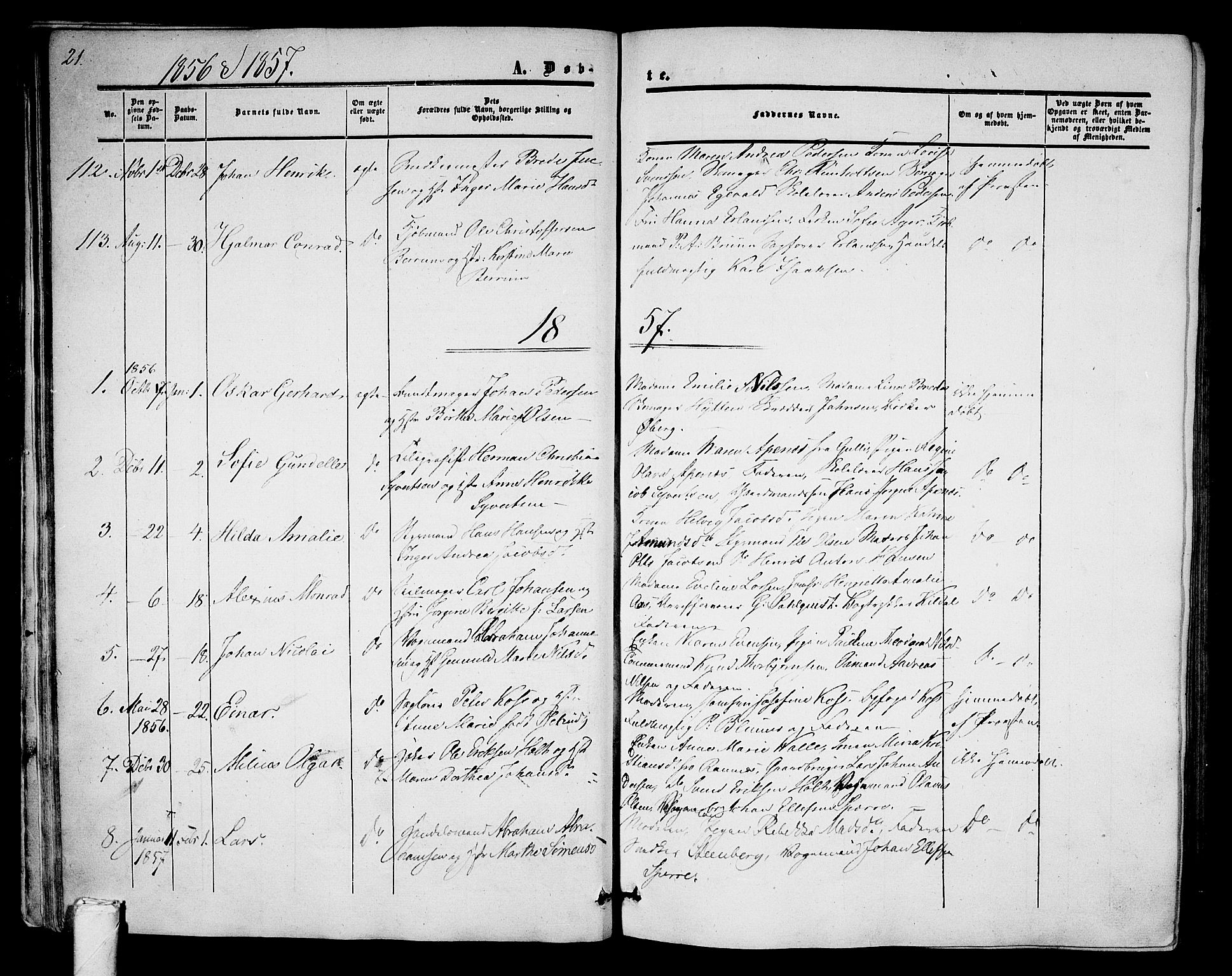 Tønsberg kirkebøker, SAKO/A-330/G/Ga/L0003: Parish register (copy) no. 3, 1855-1864, p. 21