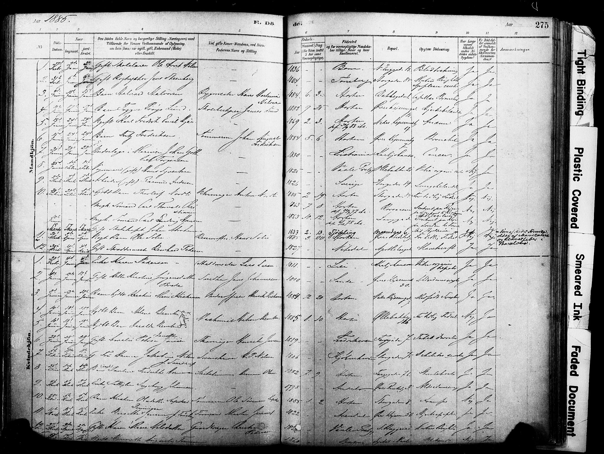 Horten kirkebøker, SAKO/A-348/F/Fa/L0003: Parish register (official) no. 3, 1878-1887, p. 275