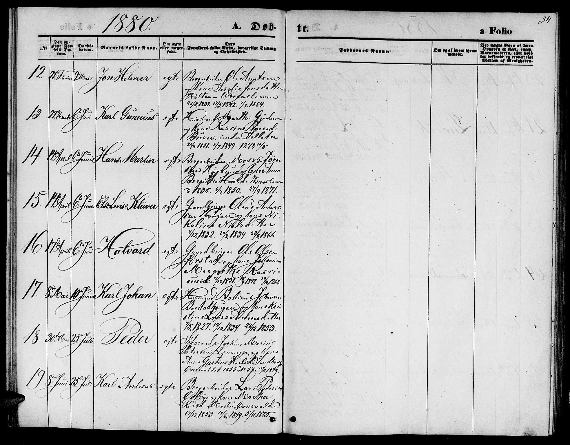 Ministerialprotokoller, klokkerbøker og fødselsregistre - Nord-Trøndelag, AV/SAT-A-1458/722/L0225: Parish register (copy) no. 722C01, 1871-1888, p. 34