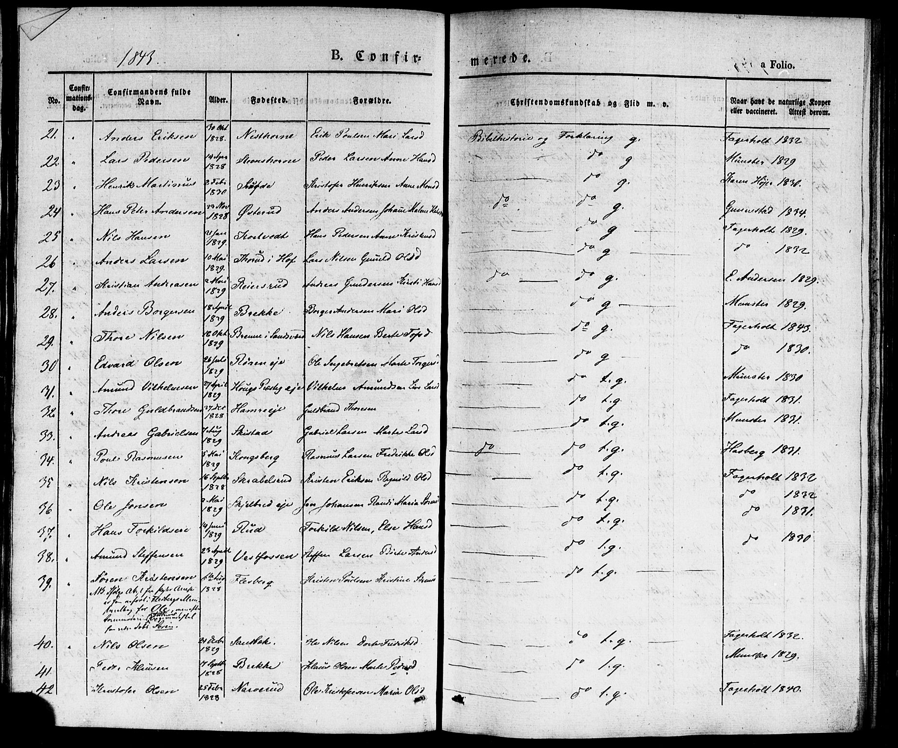 Eiker kirkebøker, AV/SAKO-A-4/F/Fa/L0013b: Parish register (official) no. I 13B, 1840-1845