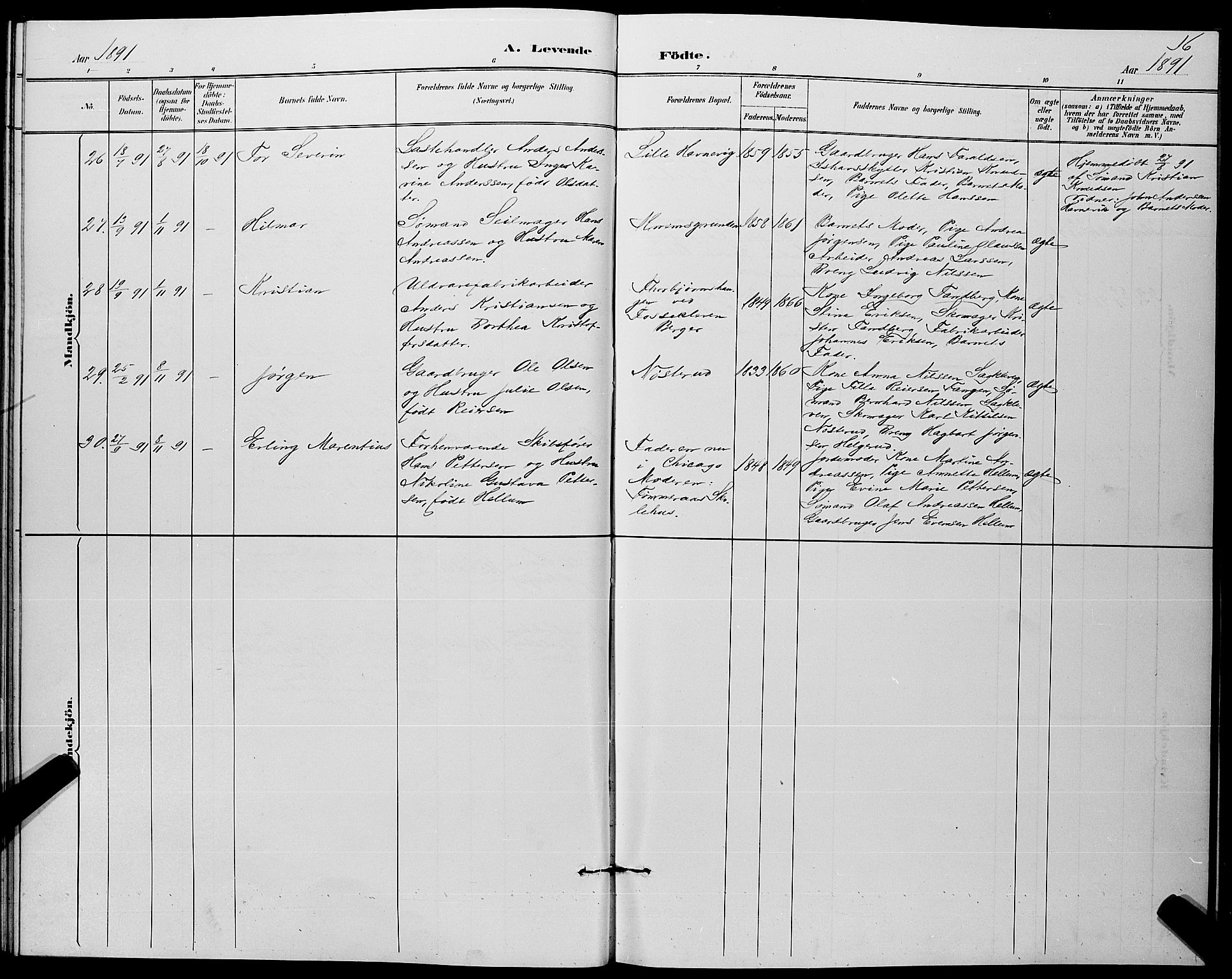 Strømm kirkebøker, AV/SAKO-A-322/G/Ga/L0003: Parish register (copy) no. I 3, 1889-1896, p. 16