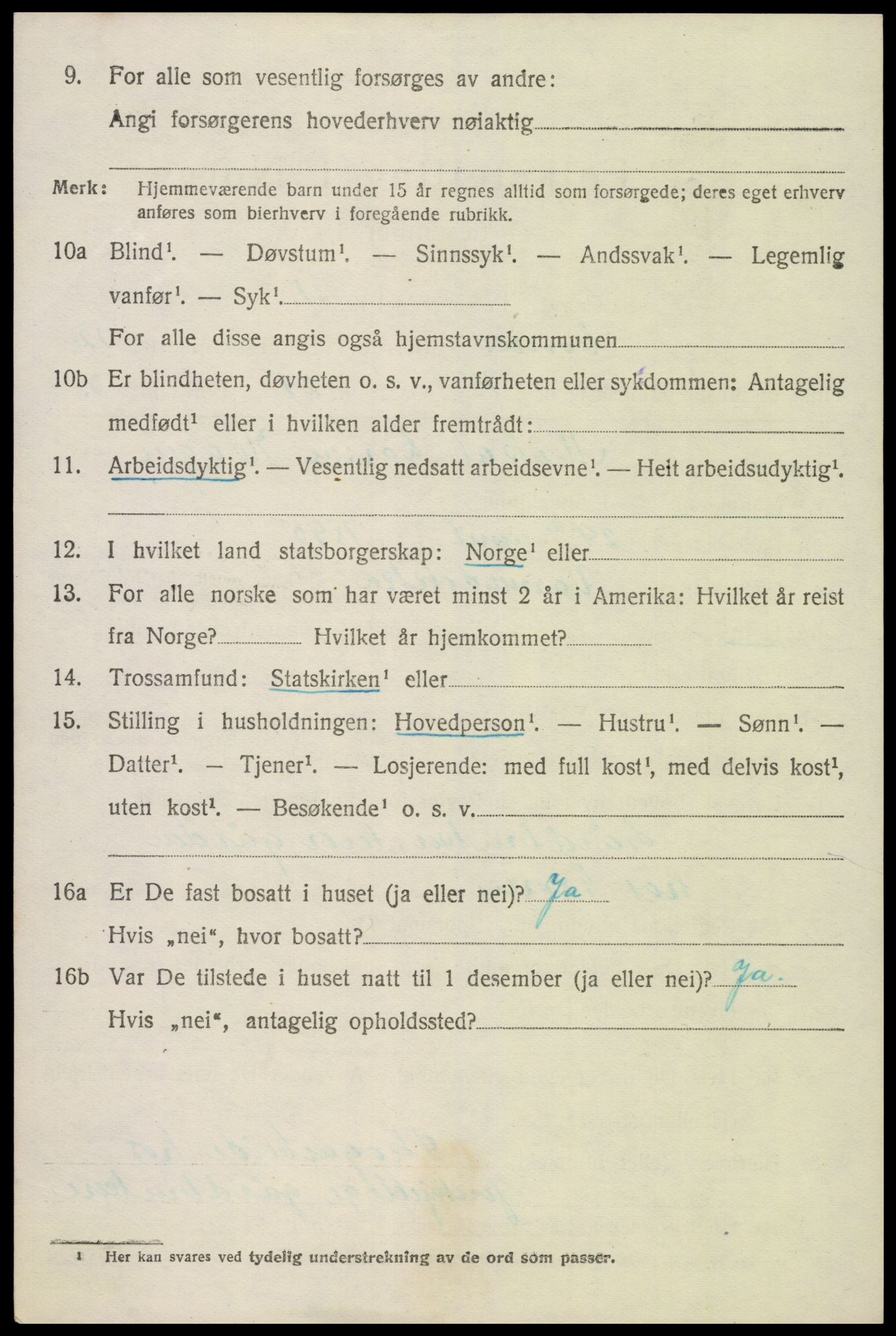 SAK, 1920 census for Hornnes, 1920, p. 3044