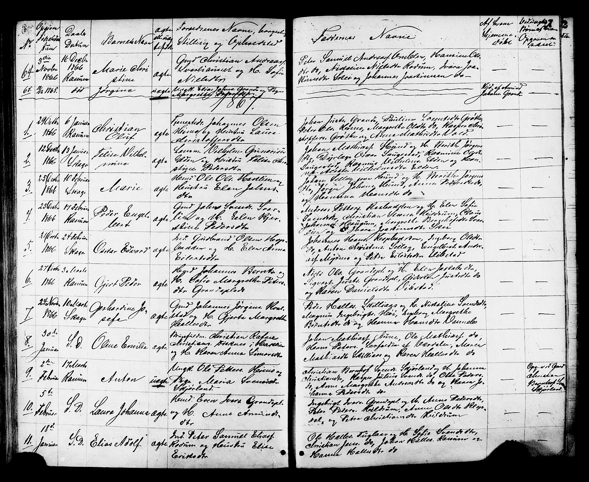 Ministerialprotokoller, klokkerbøker og fødselsregistre - Nord-Trøndelag, SAT/A-1458/764/L0553: Parish register (official) no. 764A08, 1858-1880, p. 27