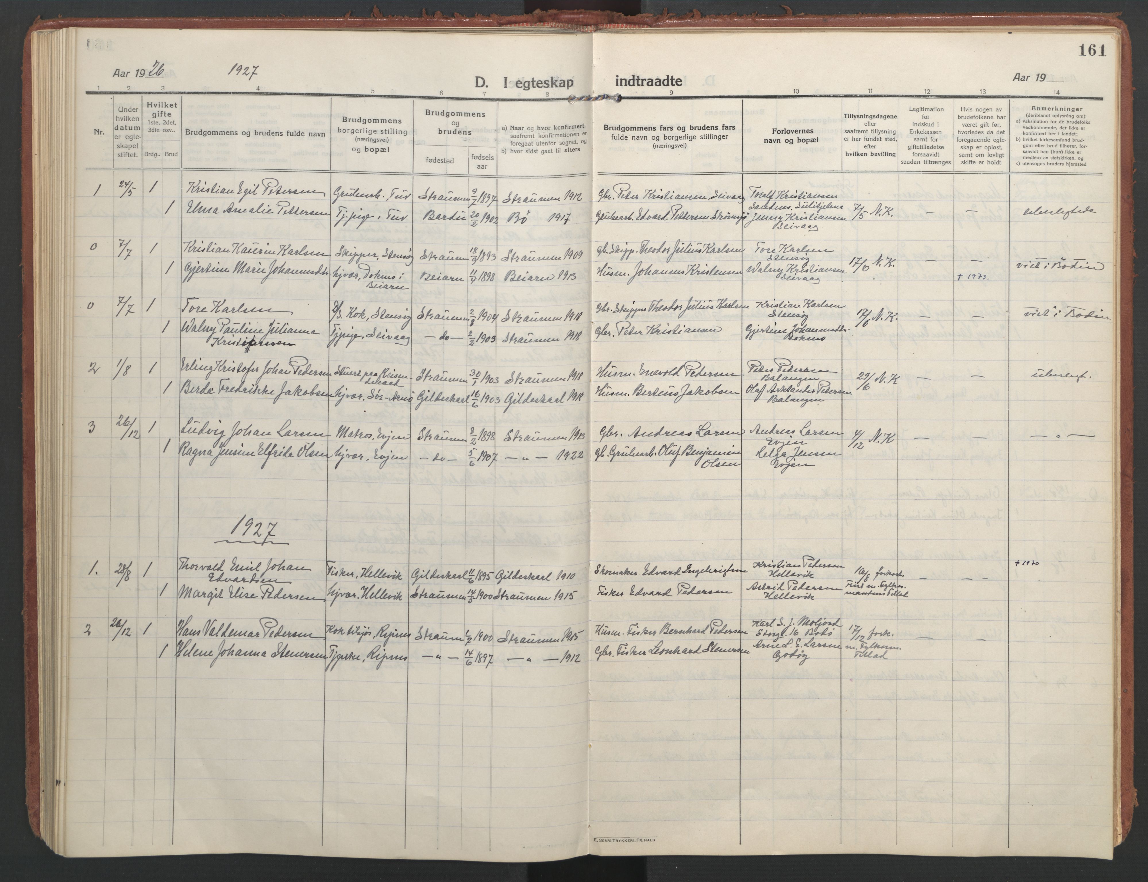 Ministerialprotokoller, klokkerbøker og fødselsregistre - Nordland, SAT/A-1459/804/L0086: Parish register (official) no. 804A07, 1916-1935, p. 161