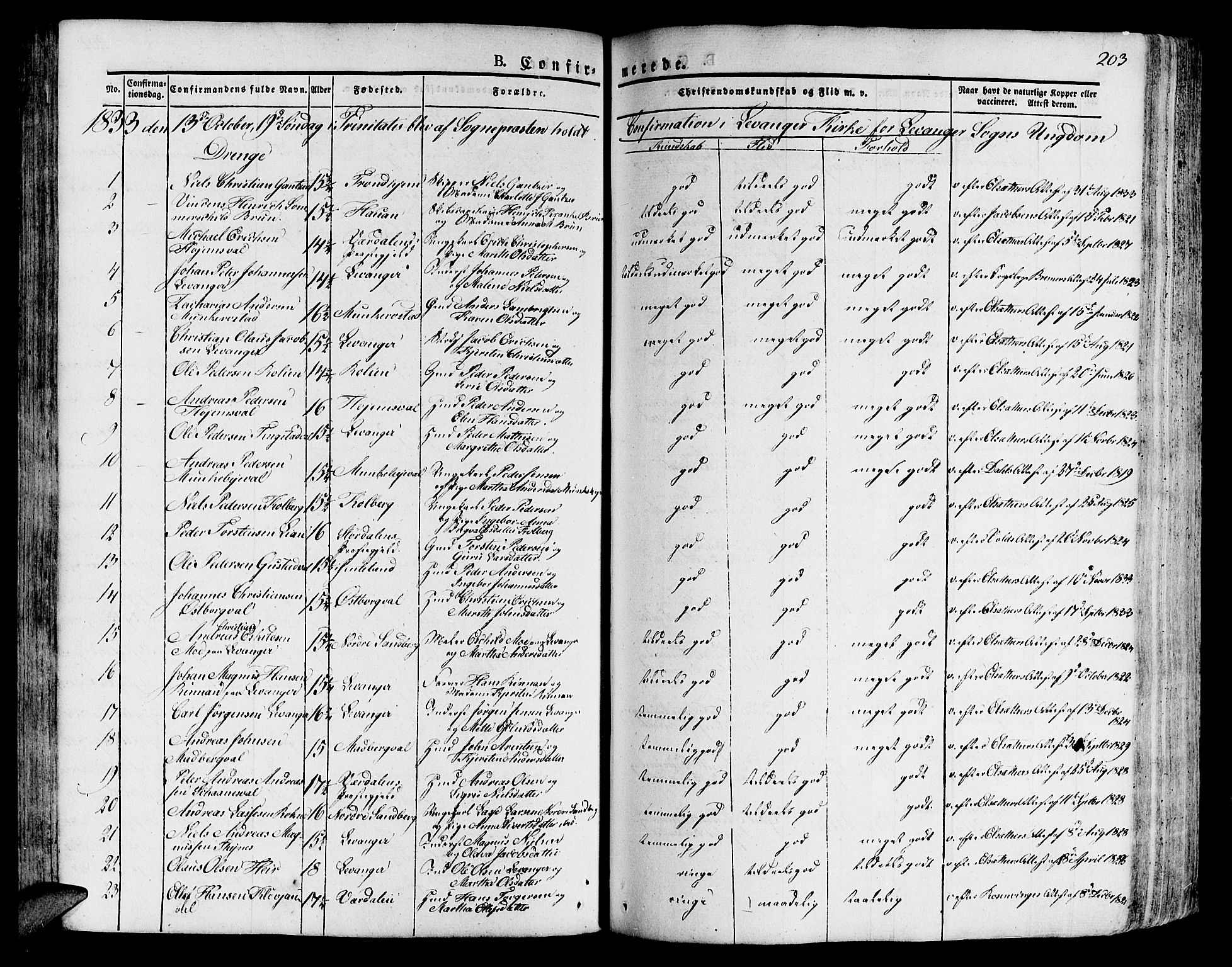 Ministerialprotokoller, klokkerbøker og fødselsregistre - Nord-Trøndelag, AV/SAT-A-1458/717/L0152: Parish register (official) no. 717A05 /1, 1825-1836, p. 203