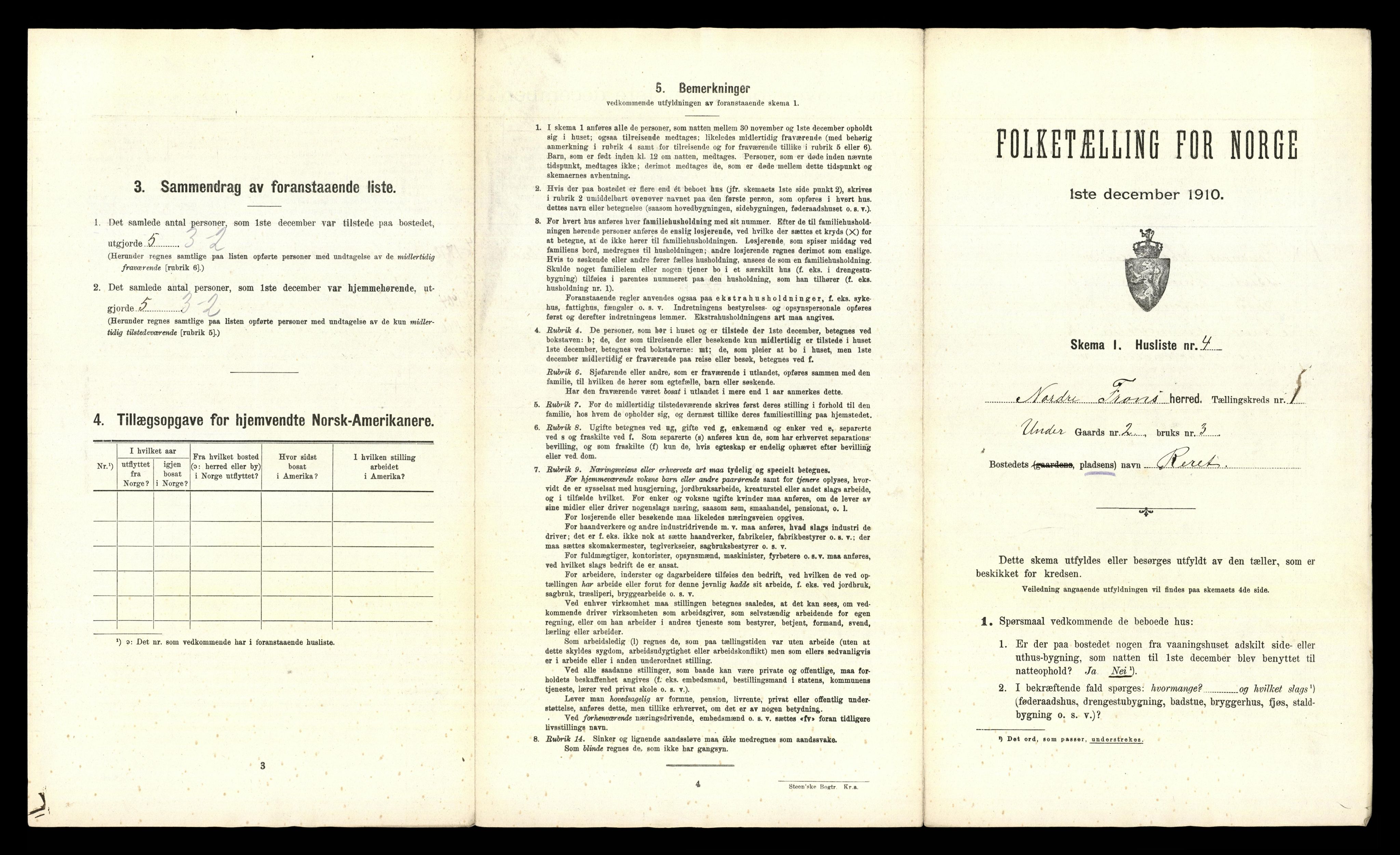 RA, 1910 census for Nord-Fron, 1910, p. 48