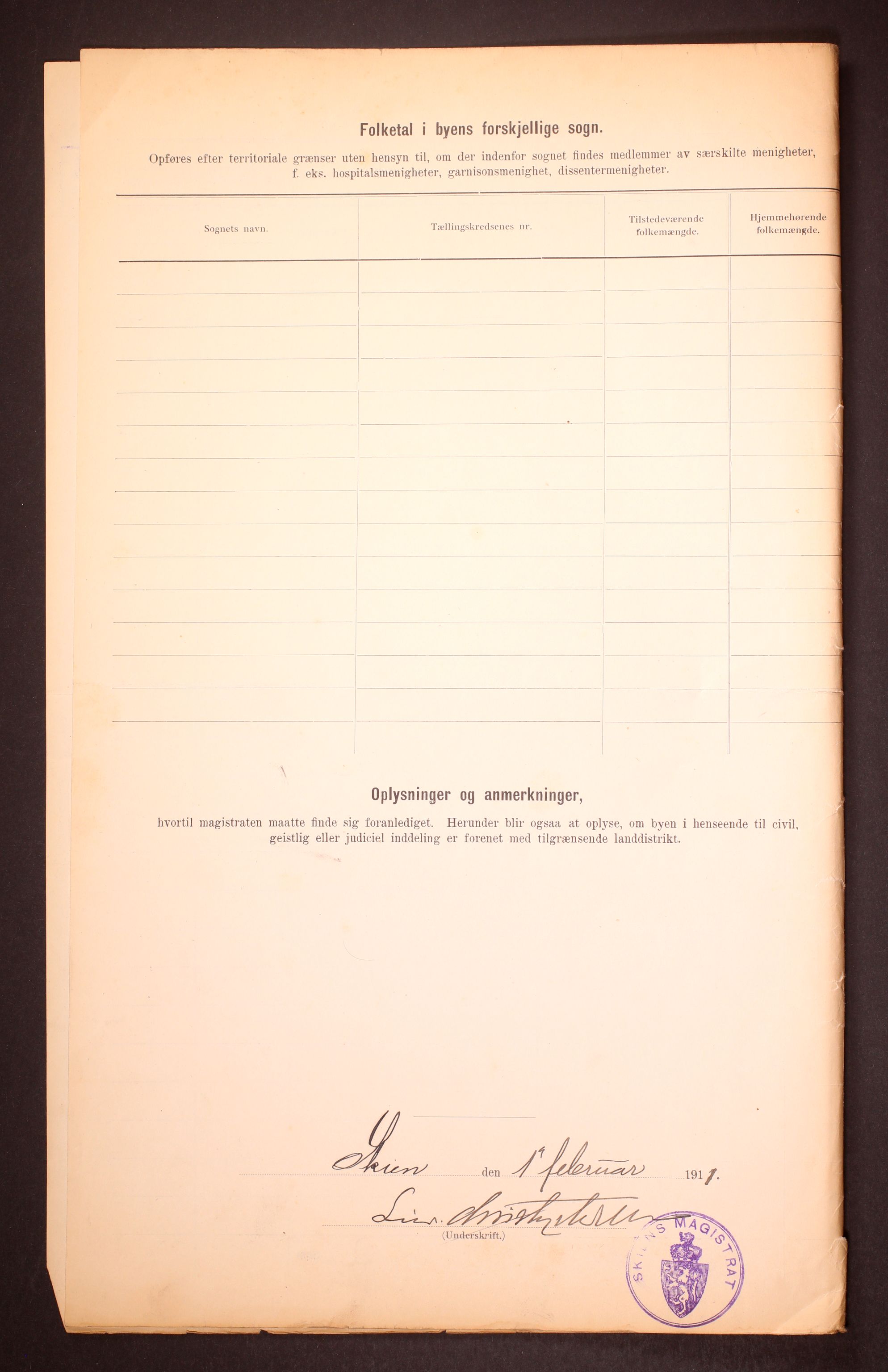 RA, 1910 census for Skien, 1910, p. 3