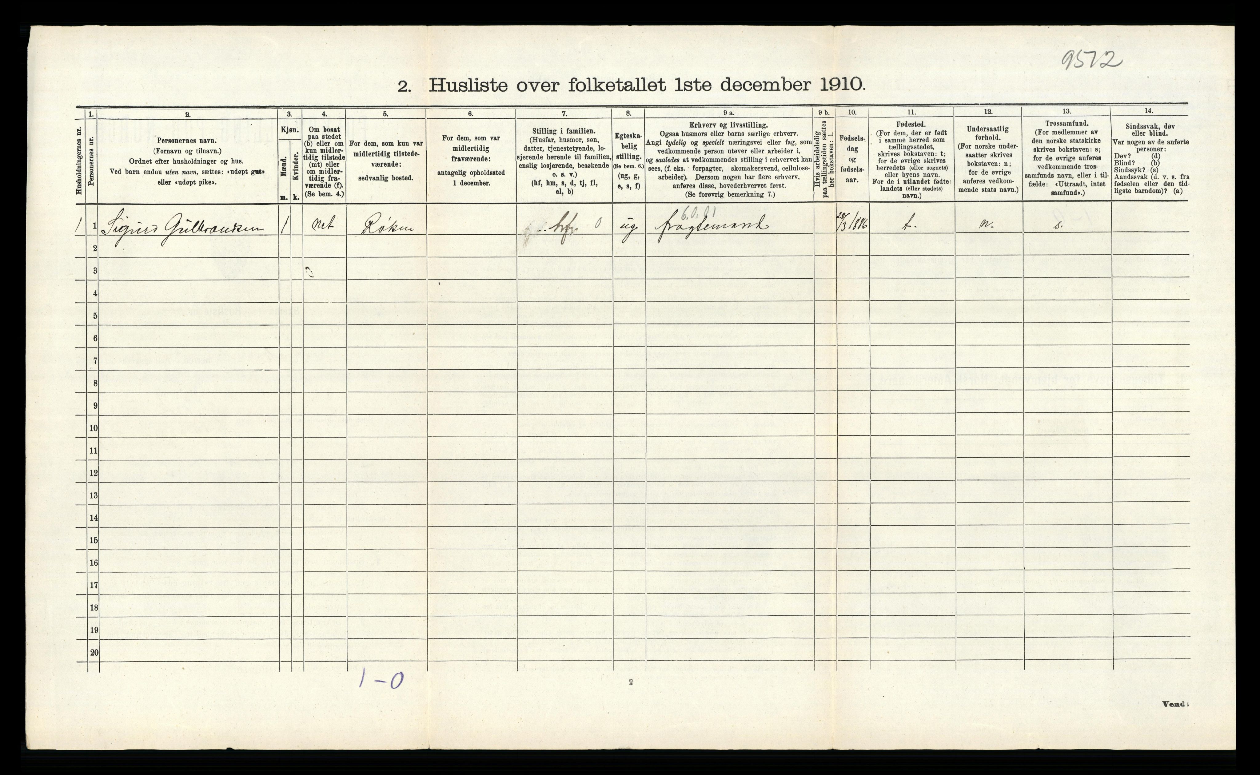 RA, 1910 census for Røyken, 1910, p. 956