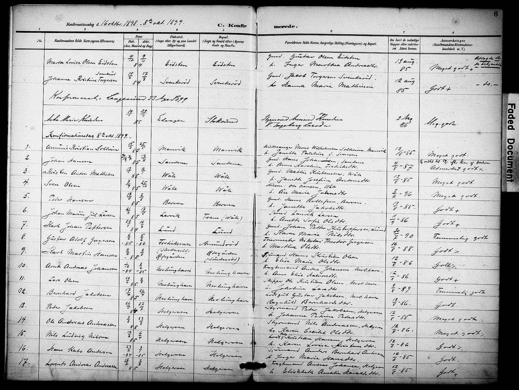 Brunlanes kirkebøker, SAKO/A-342/F/Fb/L0002: Parish register (official) no. II 2, 1895-1899, p. 6