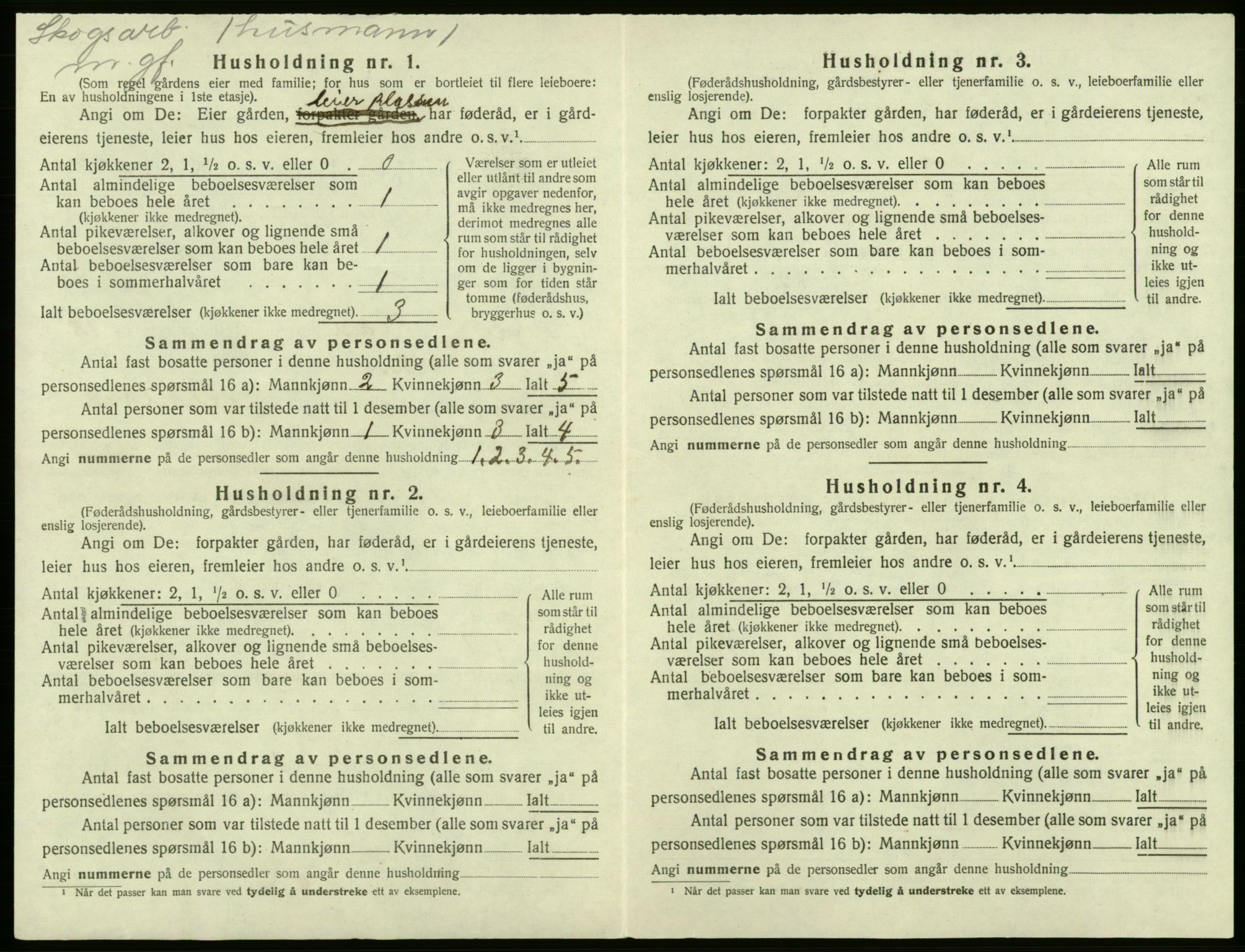 SAB, 1920 census for Kvam, 1920, p. 1432