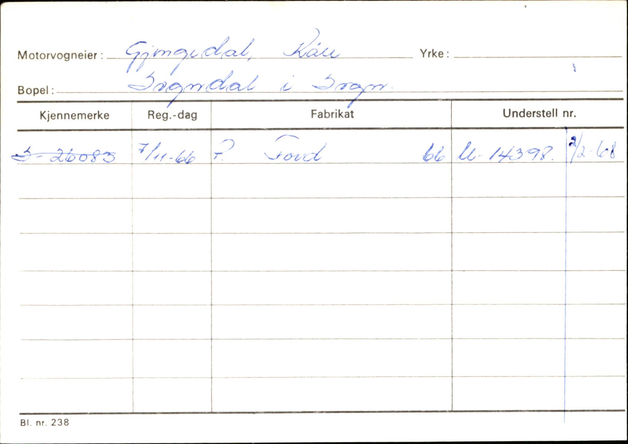 Statens vegvesen, Sogn og Fjordane vegkontor, AV/SAB-A-5301/4/F/L0124: Eigarregister Sogndal A-U, 1945-1975, p. 679