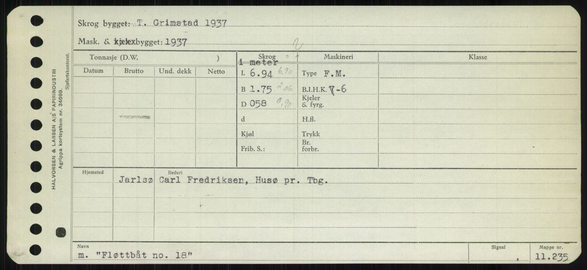 Sjøfartsdirektoratet med forløpere, Skipsmålingen, RA/S-1627/H/Ha/L0002/0001: Fartøy, Eik-Hill / Fartøy, Eik-F, p. 633