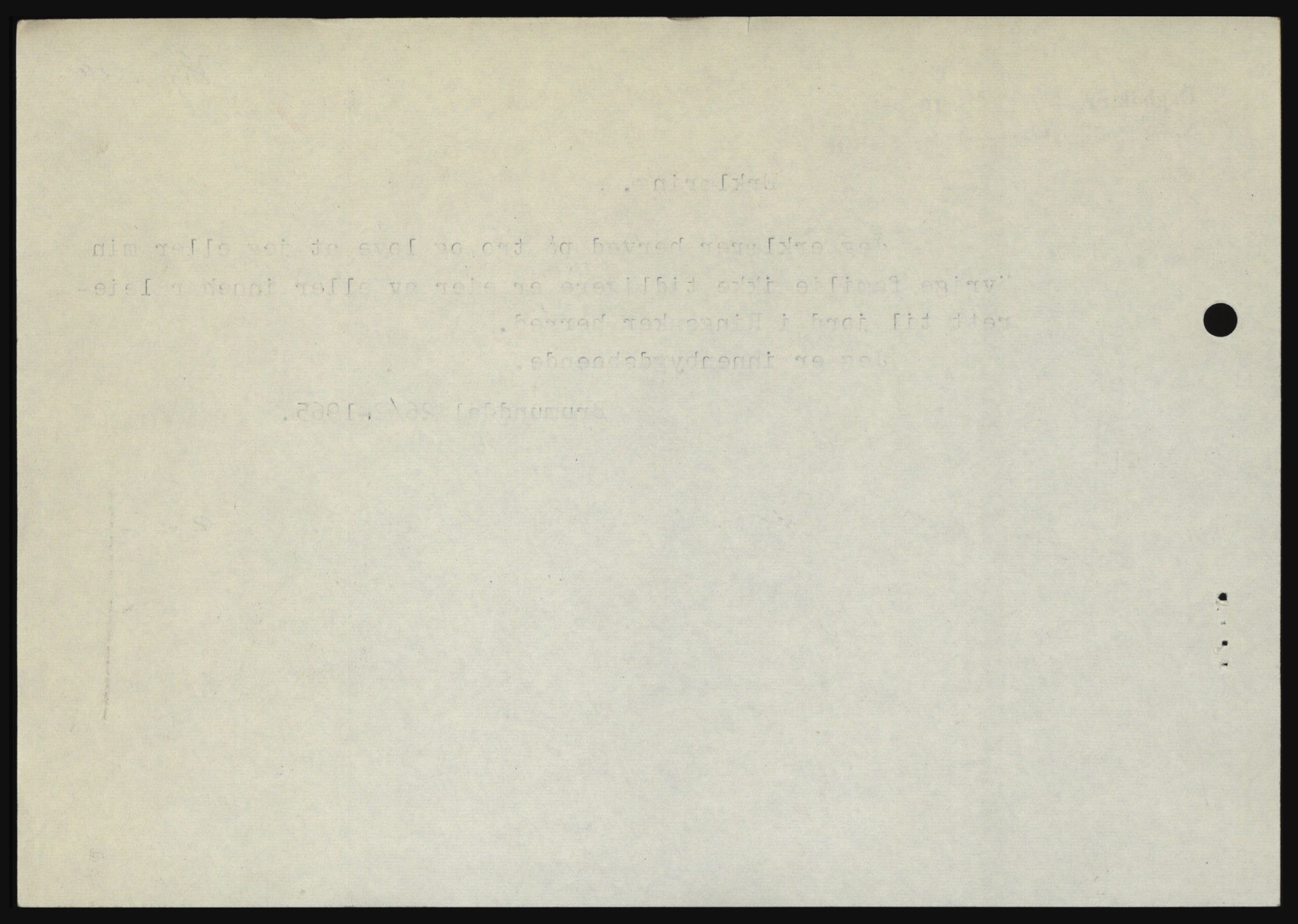 Nord-Hedmark sorenskriveri, SAH/TING-012/H/Hc/L0021: Mortgage book no. 21, 1964-1965, Diary no: : 883/1965