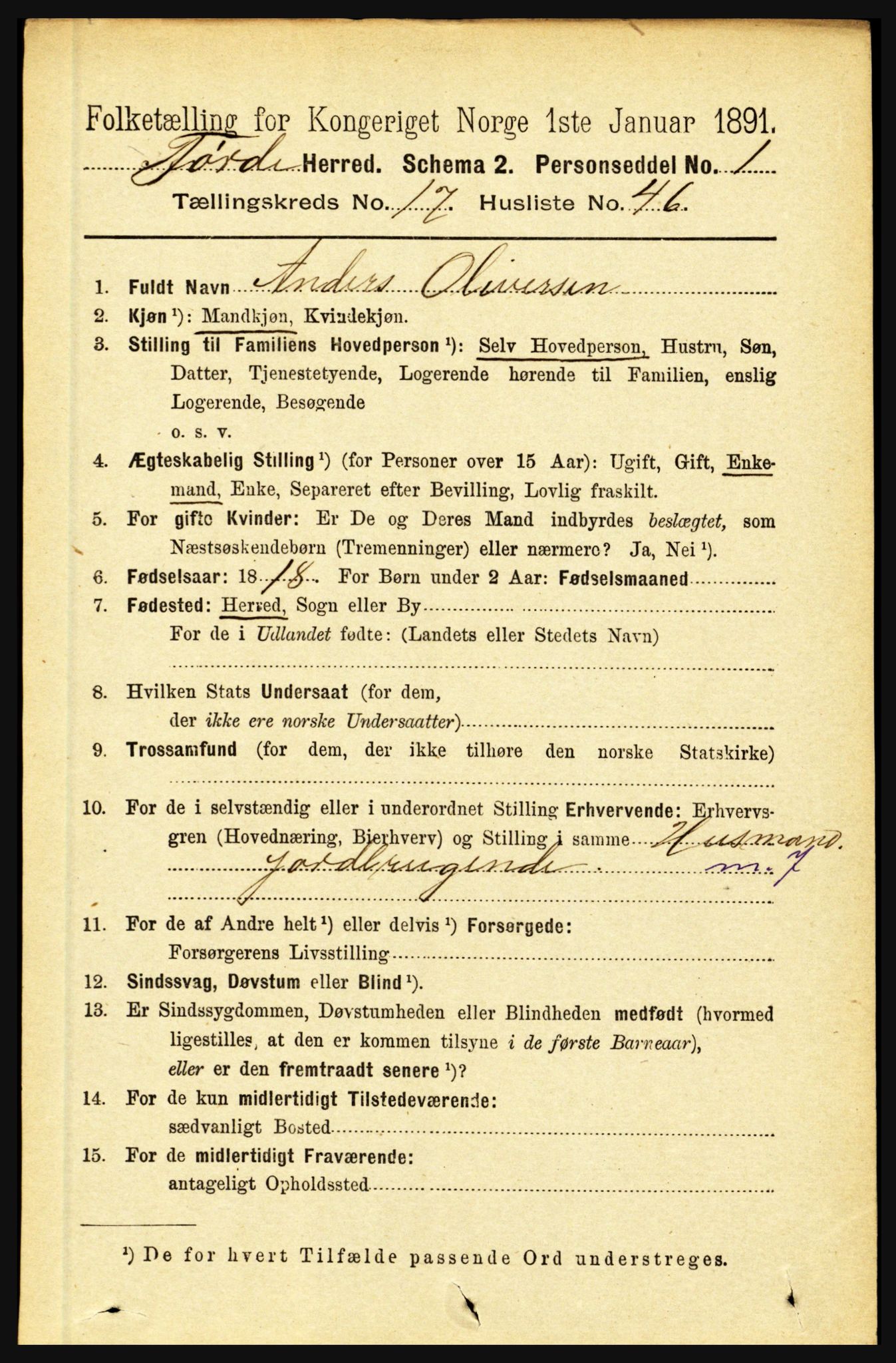 RA, 1891 census for 1432 Førde, 1891, p. 6308