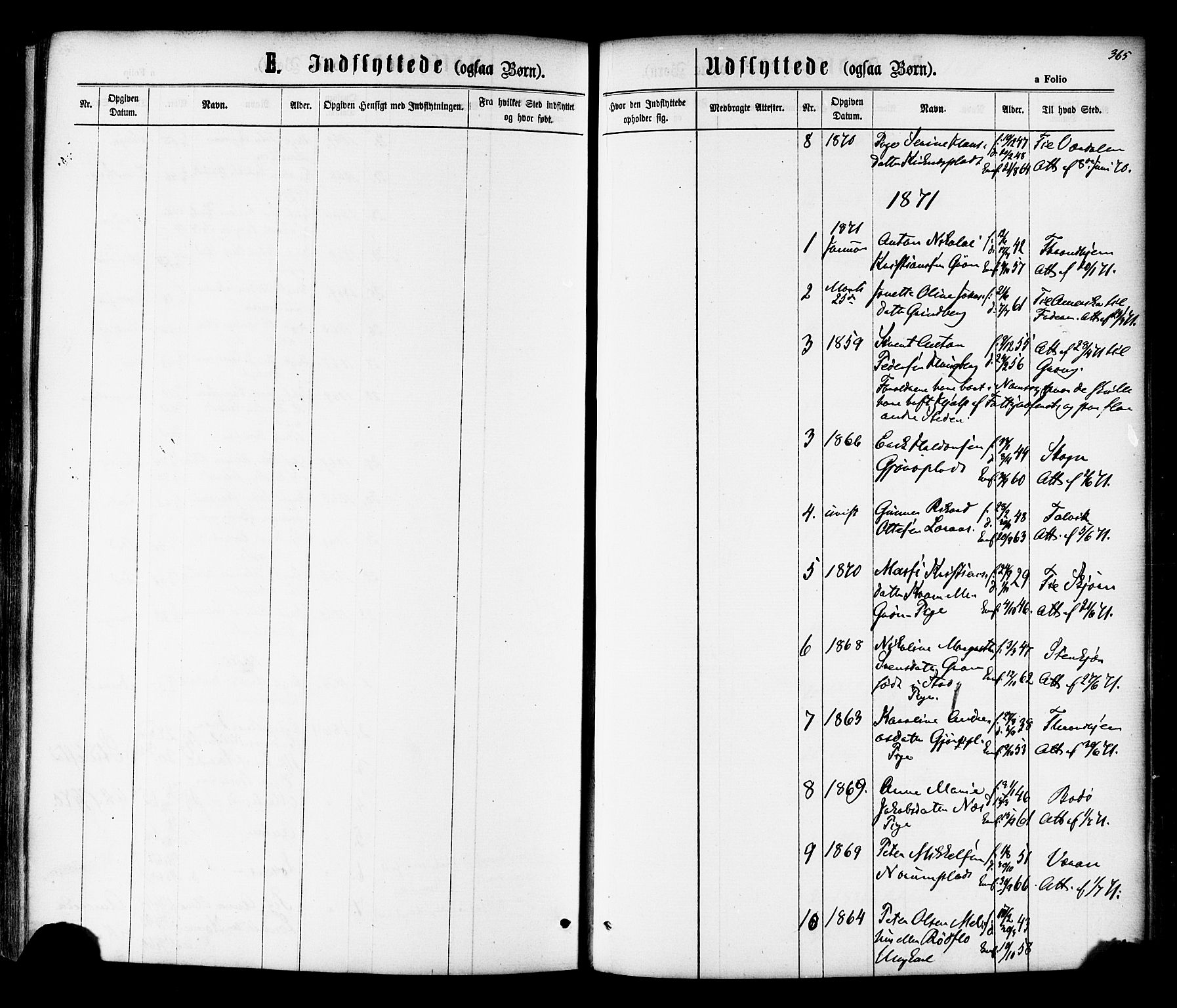 Ministerialprotokoller, klokkerbøker og fødselsregistre - Nord-Trøndelag, AV/SAT-A-1458/730/L0284: Parish register (official) no. 730A09, 1866-1878, p. 365