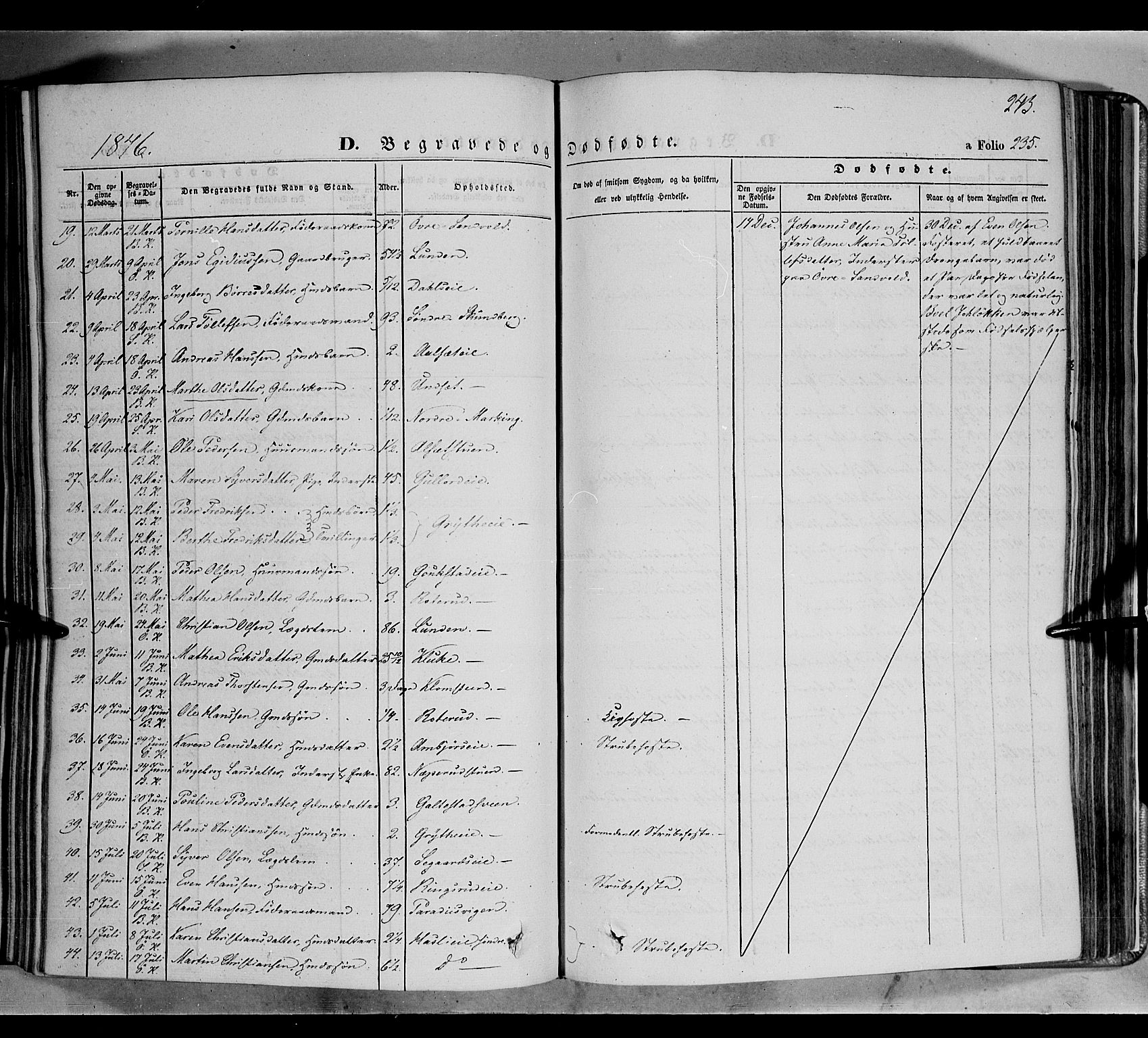 Biri prestekontor, SAH/PREST-096/H/Ha/Haa/L0005: Parish register (official) no. 5, 1843-1854, p. 243