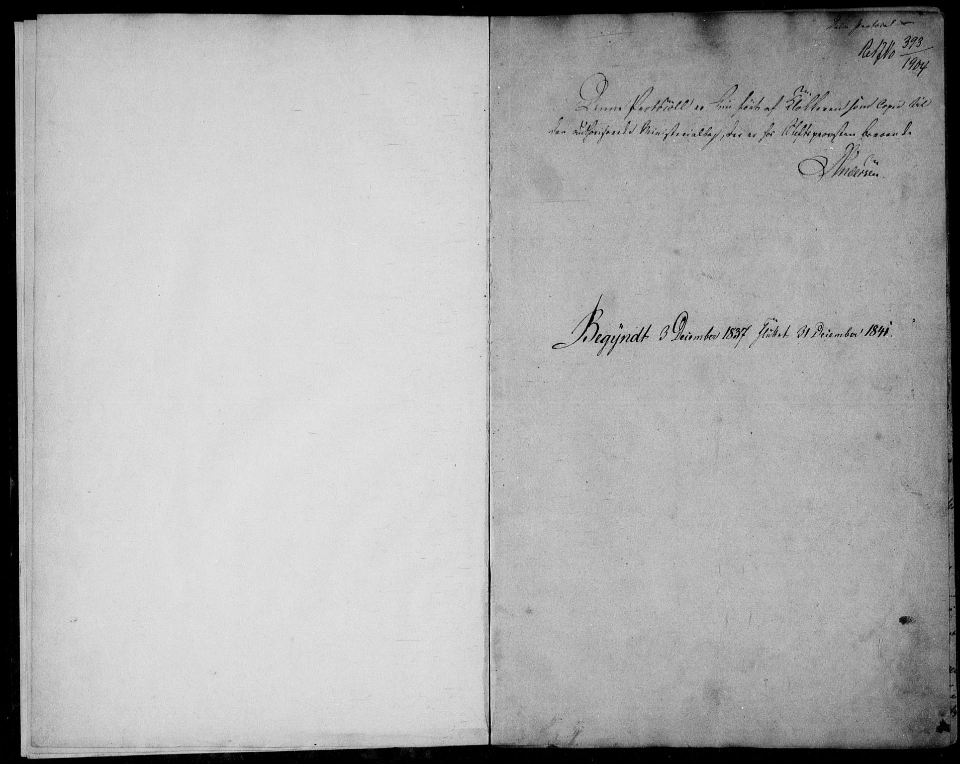 Kristiansand domprosti, AV/SAK-1112-0006/F/Fb/L0009: Parish register (copy) no. B 9, 1838-1843