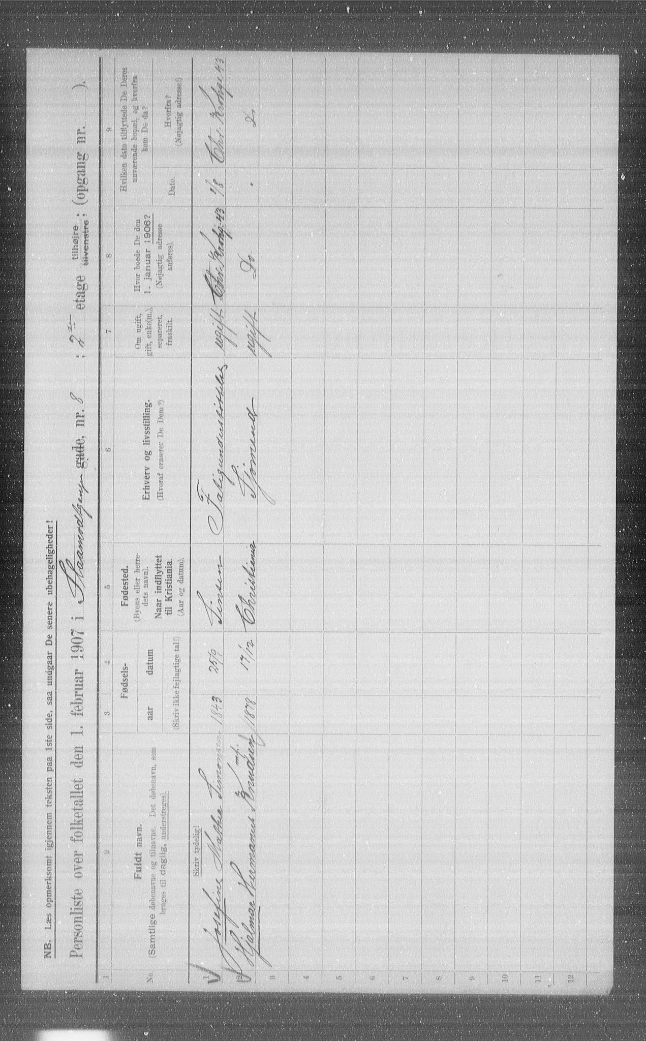 OBA, Municipal Census 1907 for Kristiania, 1907, p. 49521