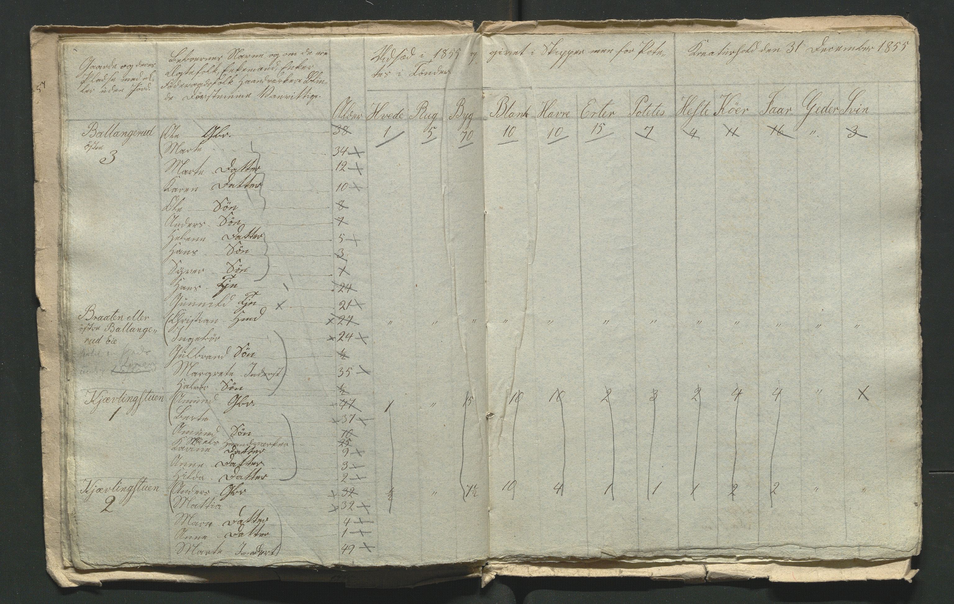 SAH, 1855 Census for Jevnaker parish, 1855, p. 13