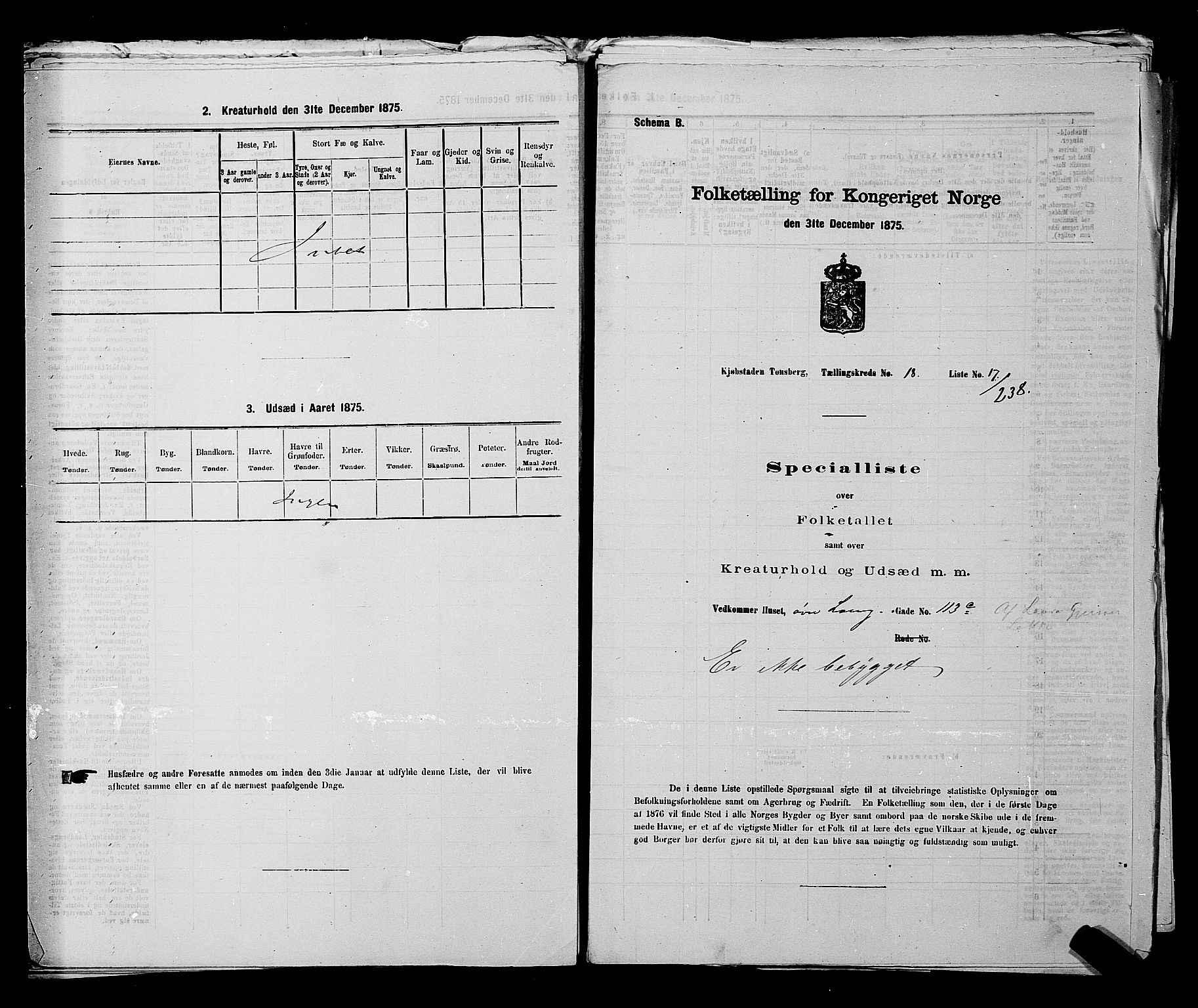 SAKO, 1875 census for 0705P Tønsberg, 1875, p. 584