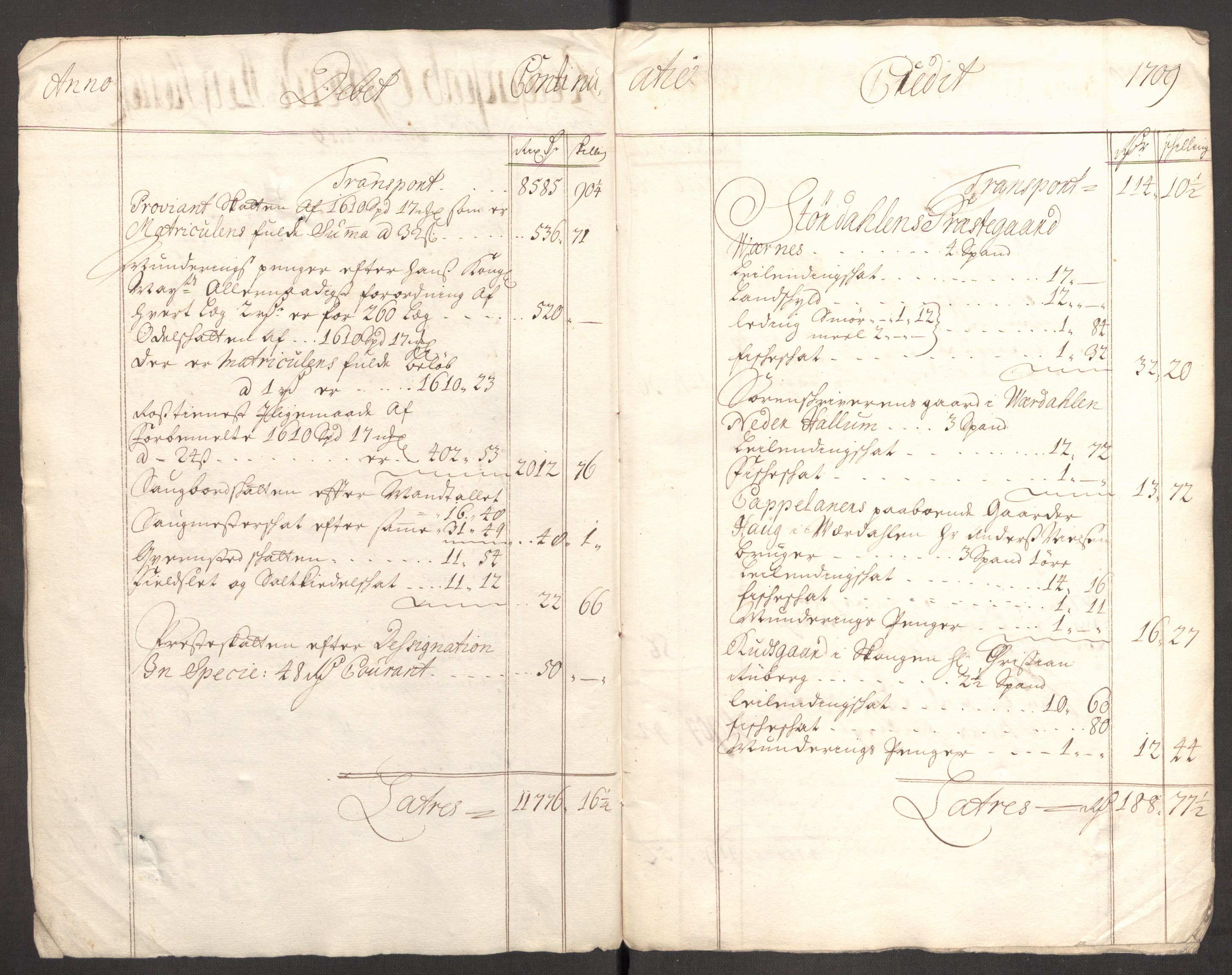 Rentekammeret inntil 1814, Reviderte regnskaper, Fogderegnskap, RA/EA-4092/R62/L4199: Fogderegnskap Stjørdal og Verdal, 1709, p. 6