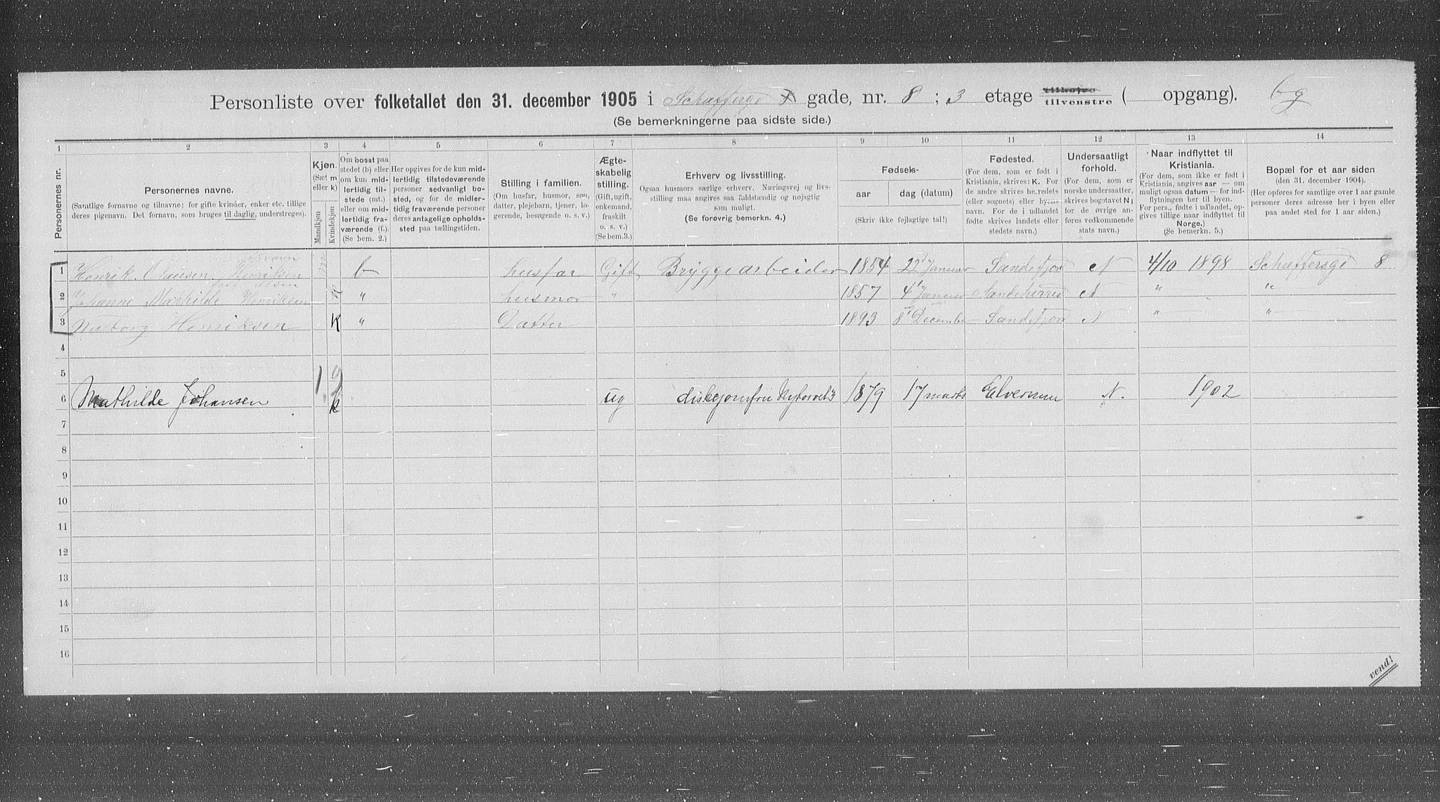 OBA, Municipal Census 1905 for Kristiania, 1905, p. 48404
