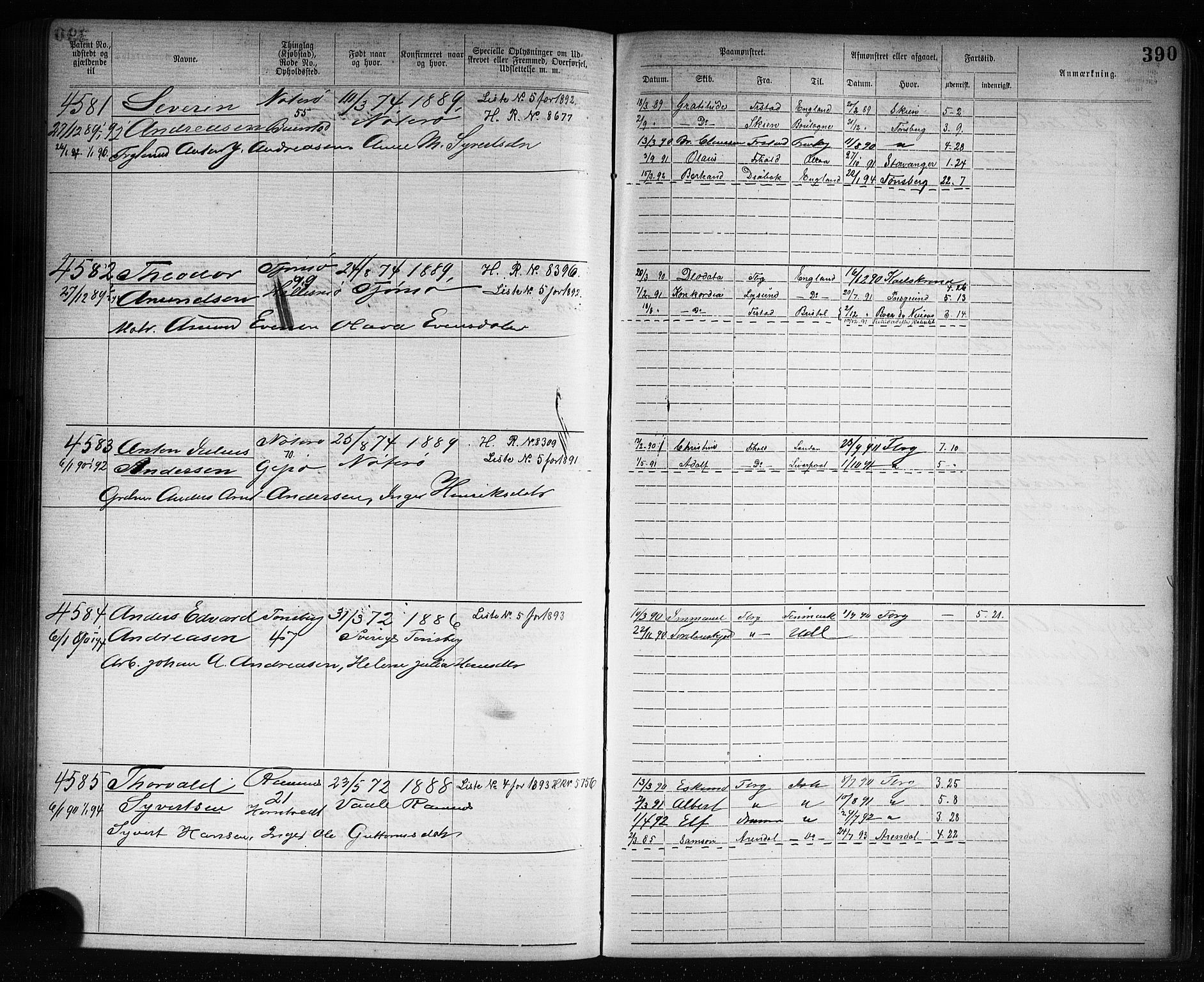 Tønsberg innrulleringskontor, AV/SAKO-A-786/F/Fb/L0007: Annotasjonsrulle Patent nr. 2636-5150, 1881-1892, p. 391