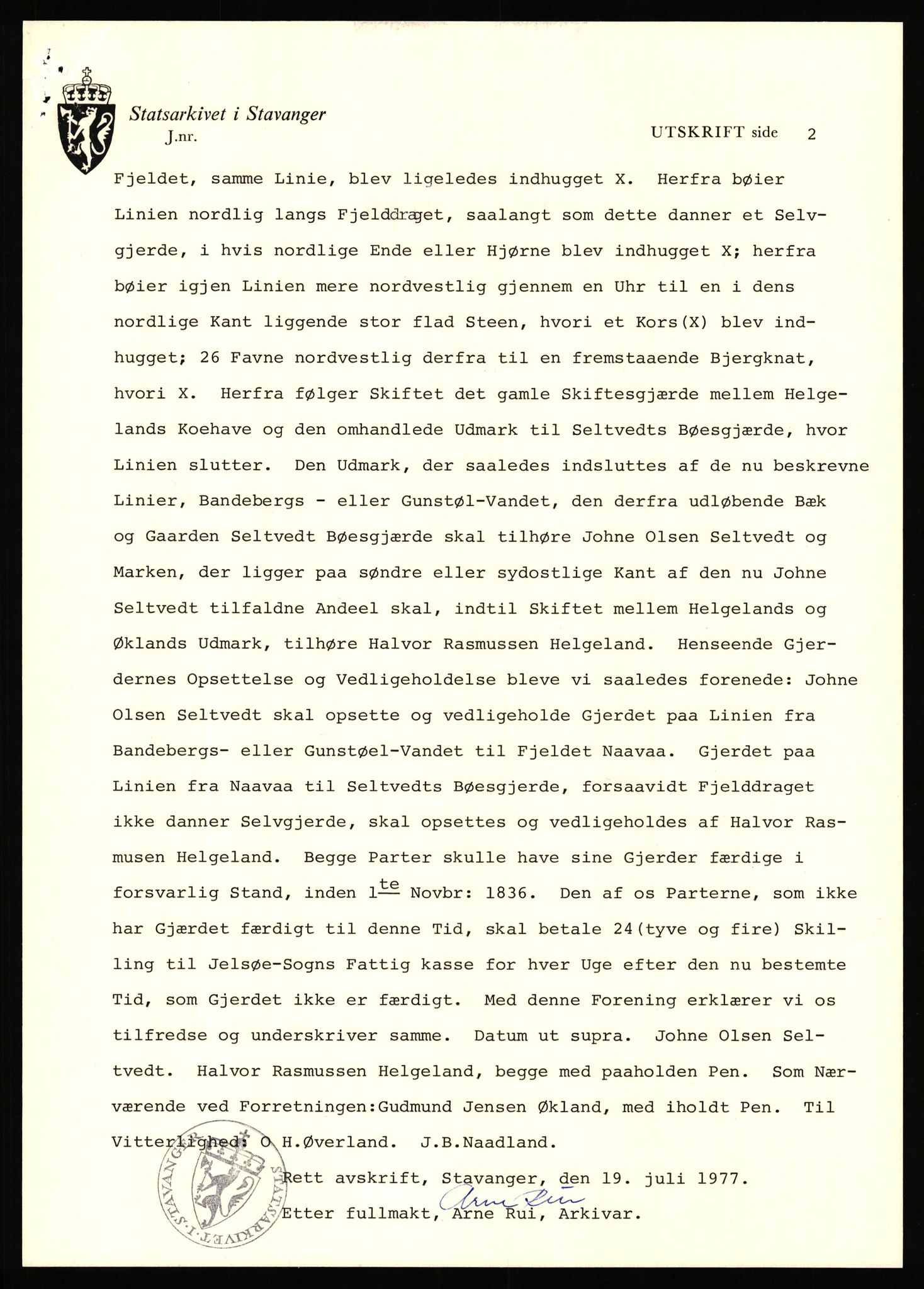 Statsarkivet i Stavanger, SAST/A-101971/03/Y/Yj/L0034: Avskrifter sortert etter gårdsnavn: Helgeland i Bjerkreim - Helle nedre, 1750-1930, p. 44