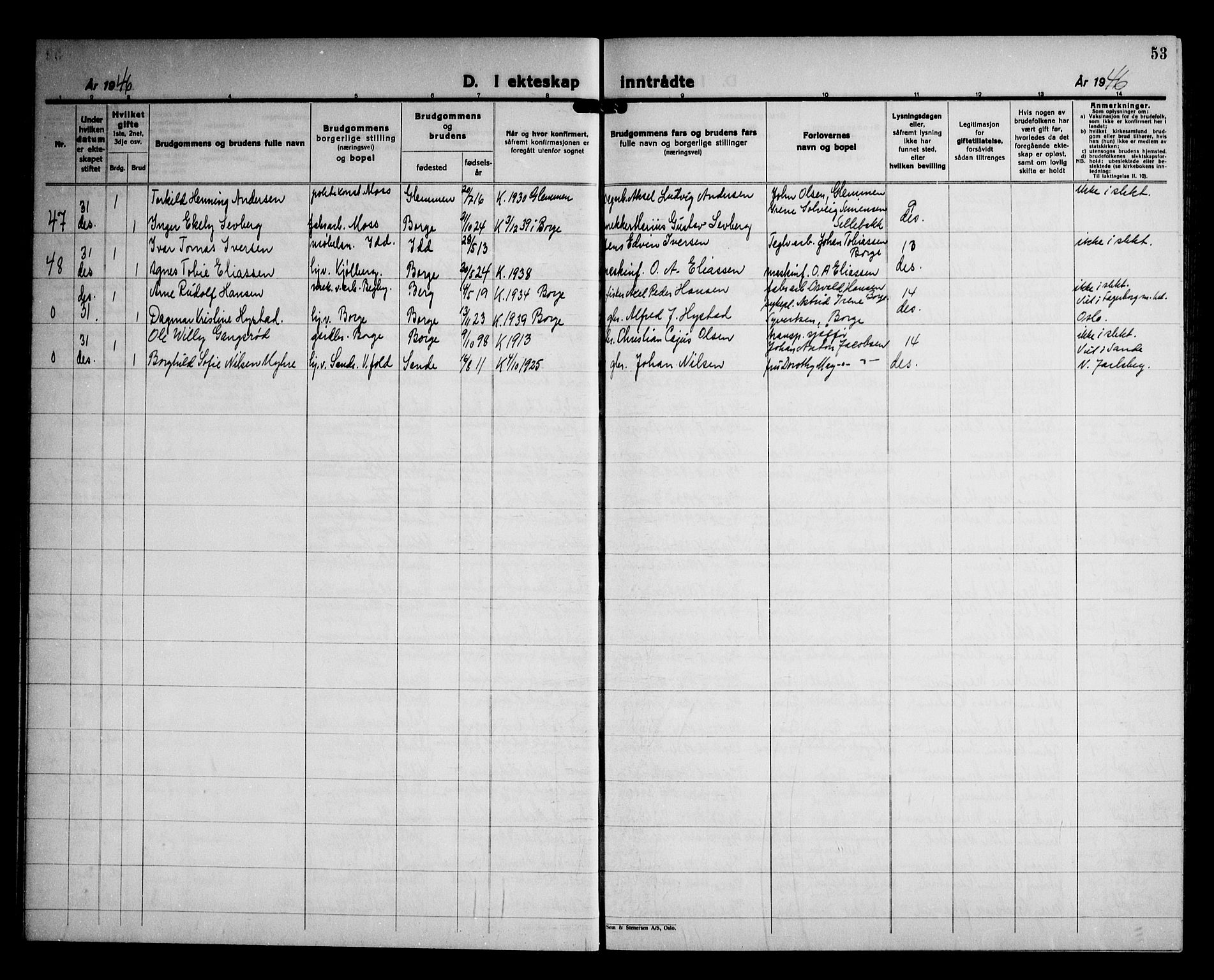 Borge prestekontor Kirkebøker, AV/SAO-A-10903/G/Ga/L0006: Parish register (copy) no. I 6, 1936-1950, p. 53