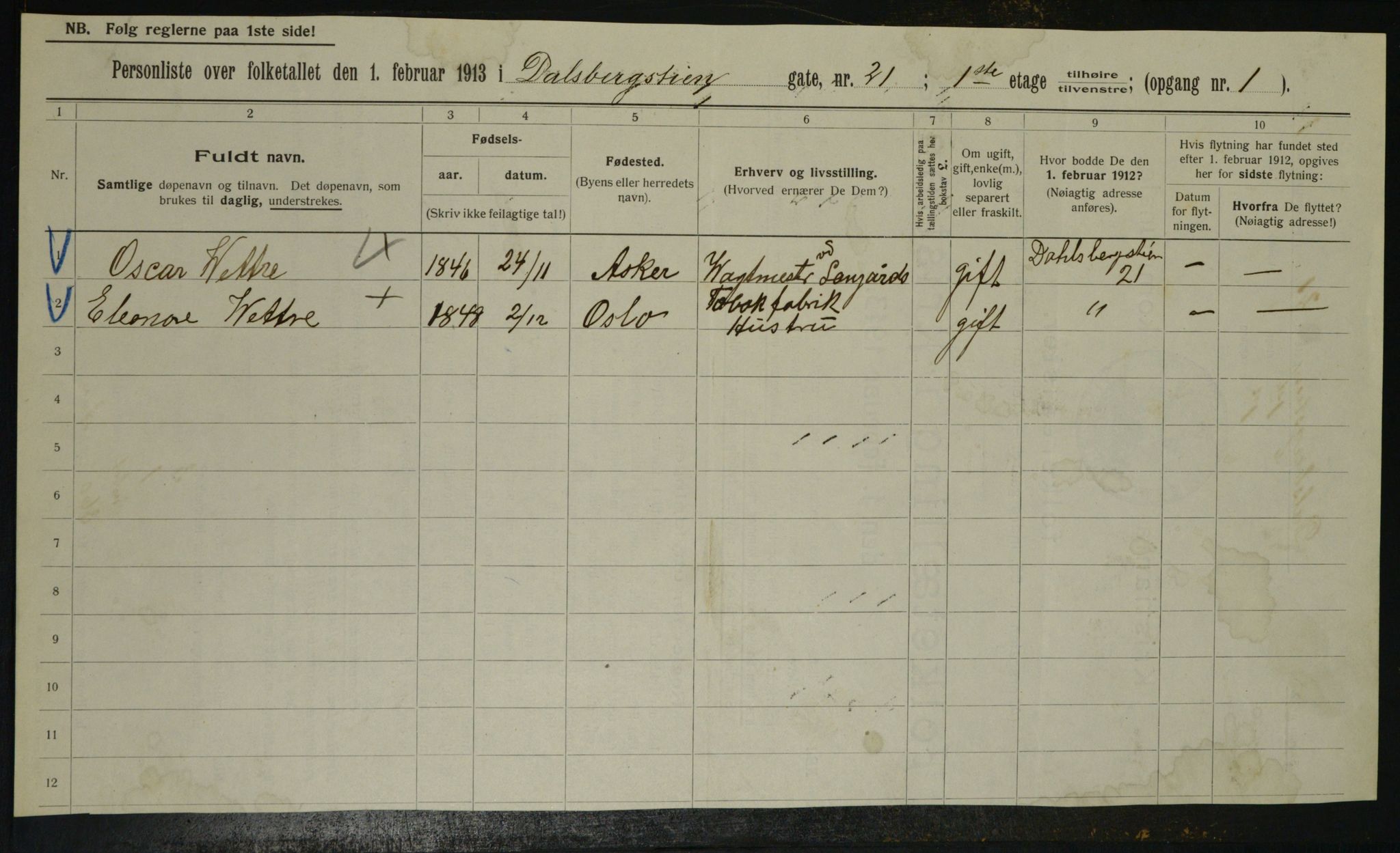 OBA, Municipal Census 1913 for Kristiania, 1913, p. 14410