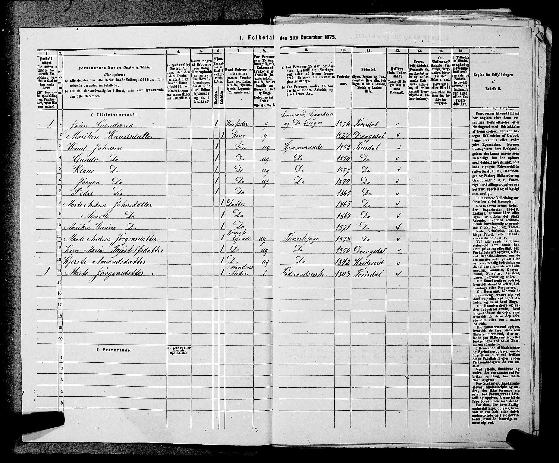 SAKO, 1875 census for 0817P Drangedal, 1875, p. 763