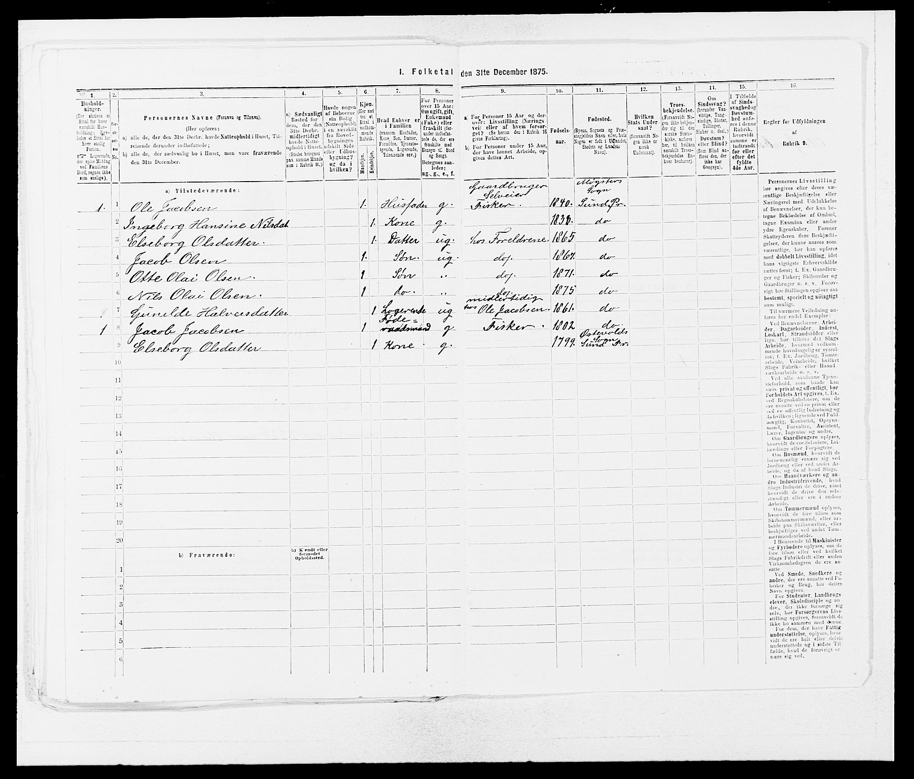 SAB, 1875 census for 1245P Sund, 1875, p. 1313