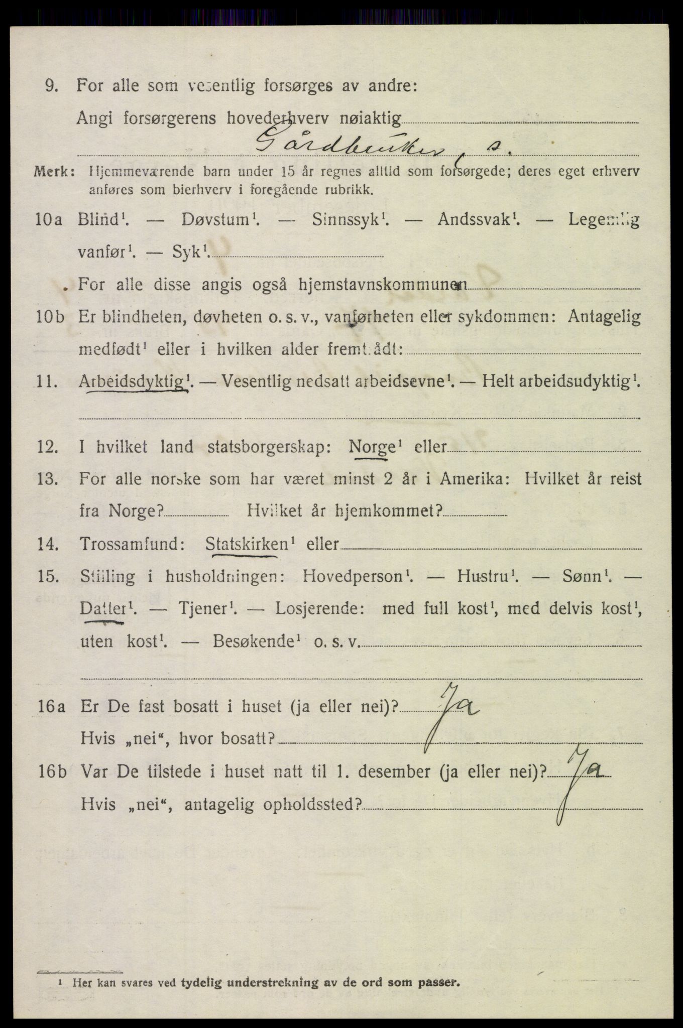 SAH, 1920 census for Vardal, 1920, p. 3028