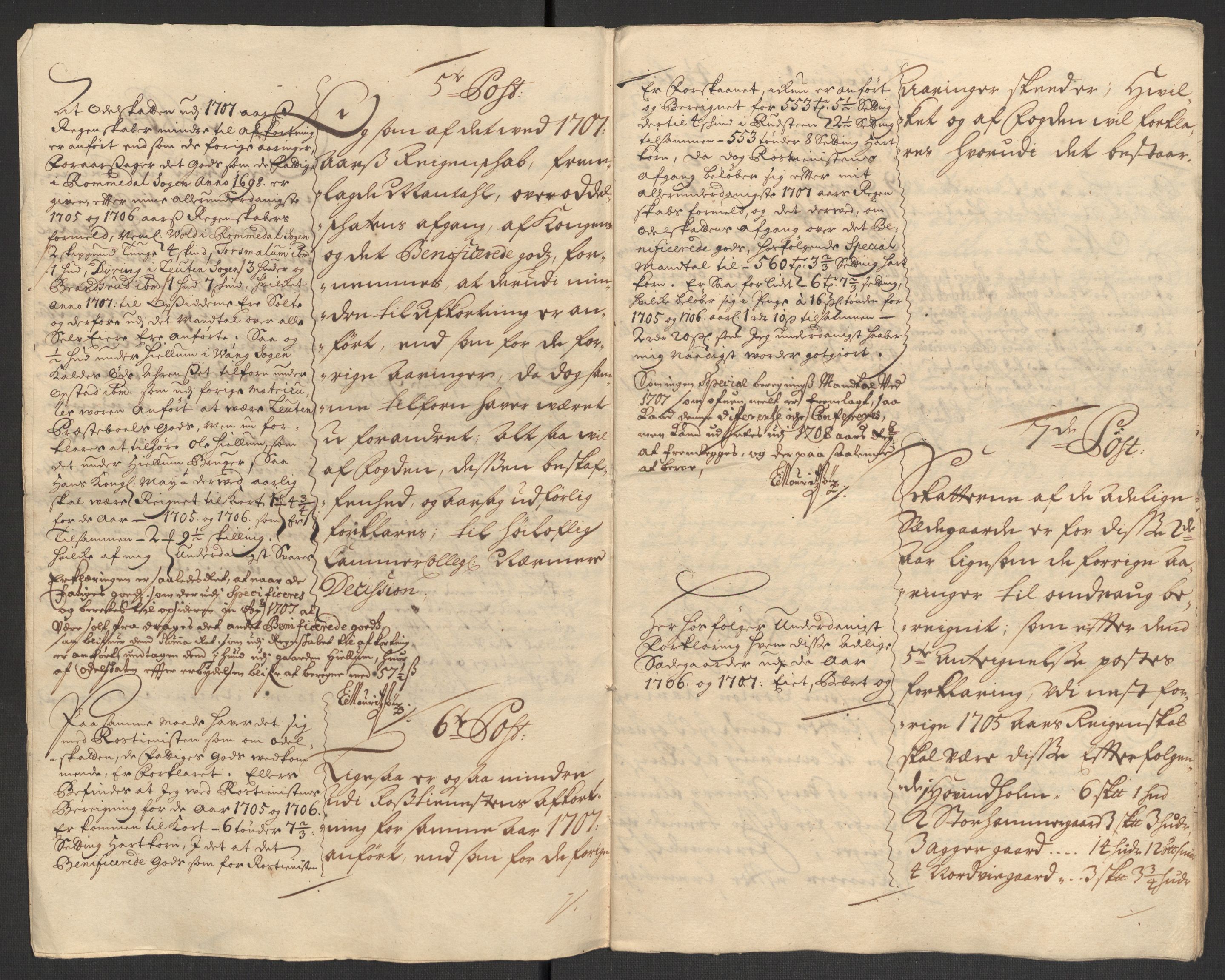 Rentekammeret inntil 1814, Reviderte regnskaper, Fogderegnskap, RA/EA-4092/R16/L1043: Fogderegnskap Hedmark, 1706-1707, p. 477