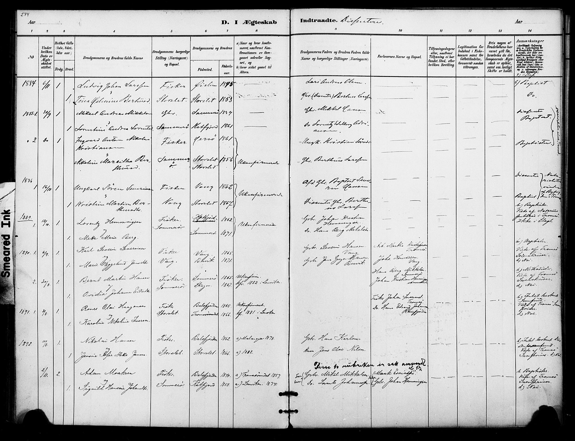 Lenvik sokneprestembete, AV/SATØ-S-1310/H/Ha/Haa/L0012kirke: Parish register (official) no. 12, 1880-1895