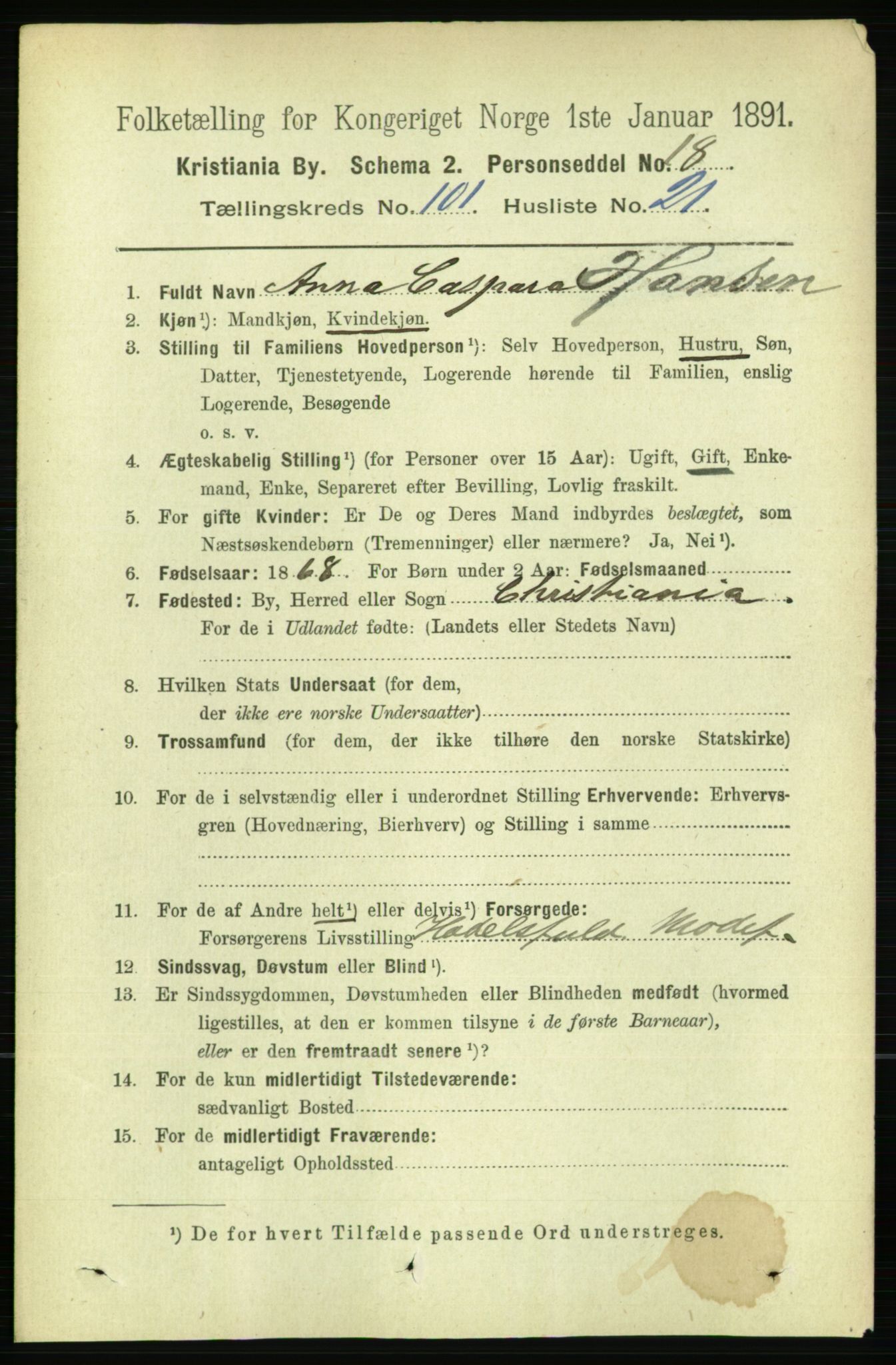 RA, 1891 census for 0301 Kristiania, 1891, p. 50512