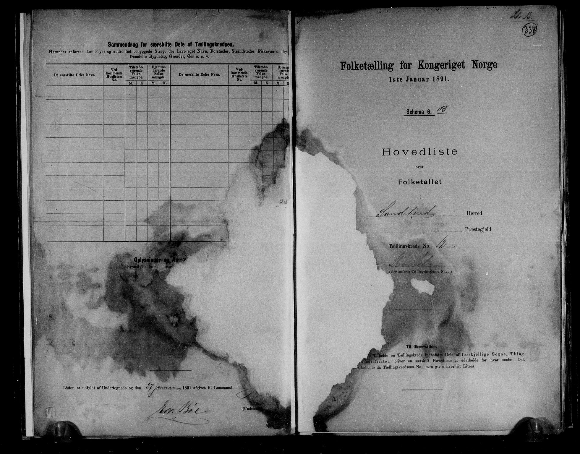 RA, 1891 census for 0724 Sandeherred, 1891, p. 43