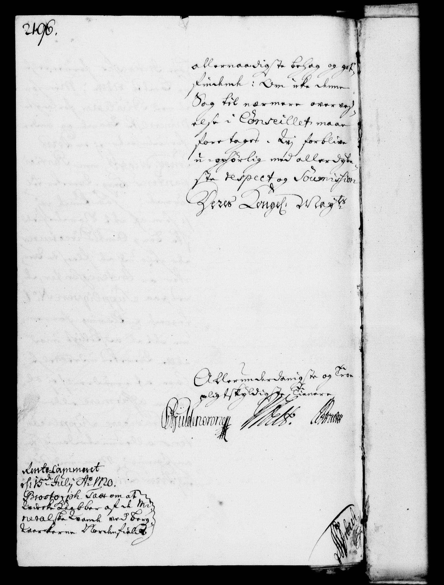 Rentekammeret, Kammerkanselliet, RA/EA-3111/G/Gf/Gfa/L0003: Norsk relasjons- og resolusjonsprotokoll (merket RK 52.3), 1720, p. 1087