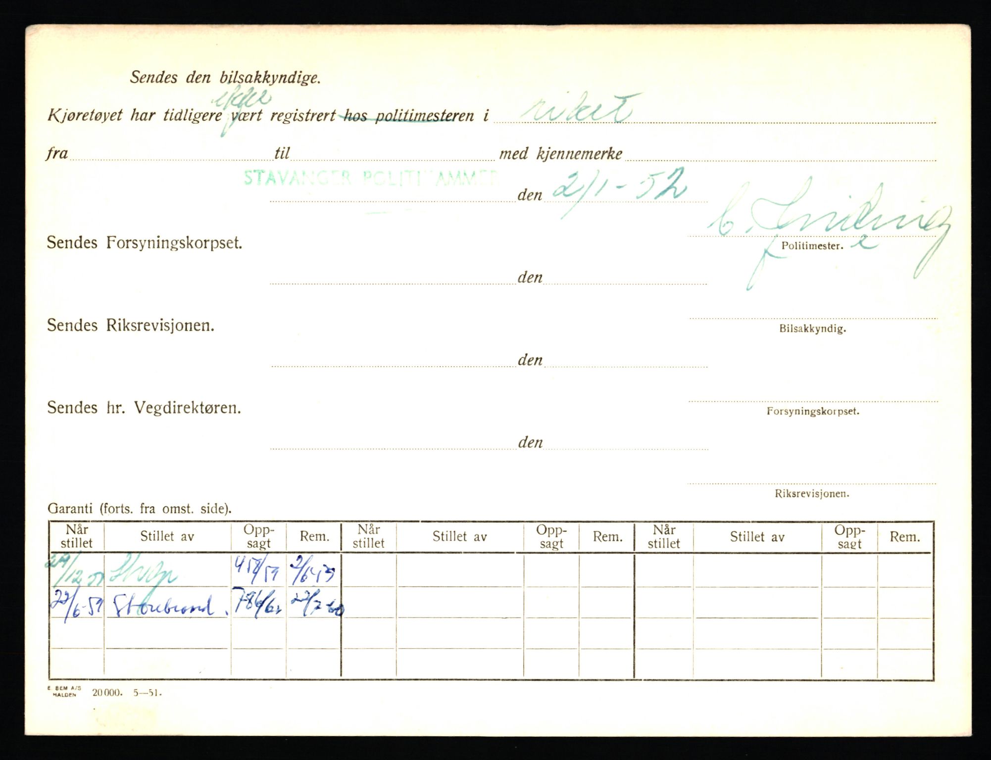 Stavanger trafikkstasjon, AV/SAST-A-101942/0/F/L0009: L-3000 - L-3349, 1930-1971, p. 1182