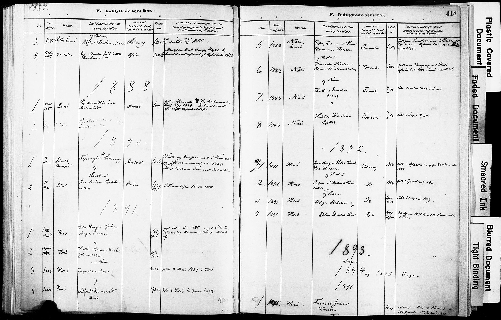 Ministerialprotokoller, klokkerbøker og fødselsregistre - Nordland, AV/SAT-A-1459/835/L0526: Parish register (official) no. 835A03II, 1881-1910, p. 318